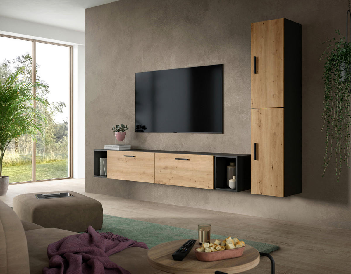 Stauraumelement TheOne Eiche Artisan Nachbildung anthrazit B/H/T: ca. 75x32x34 cm TheOne - Eiche/anthrazit (75,00/32,00/34,00cm)