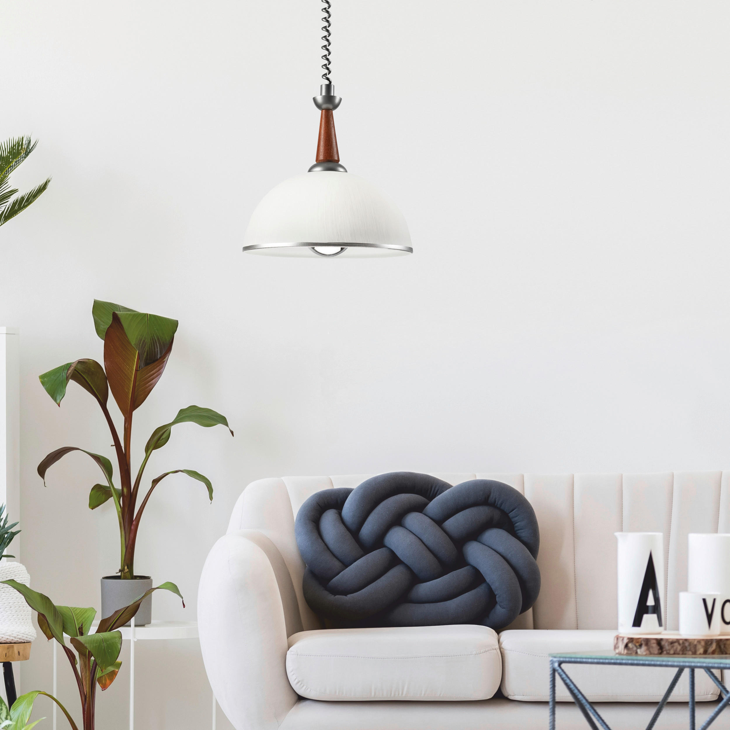 Thumbnail - Lamkur Deckenleuchte silber Glas B/H/L: ca. 64x30x64 cm E27 1 Brennstellen