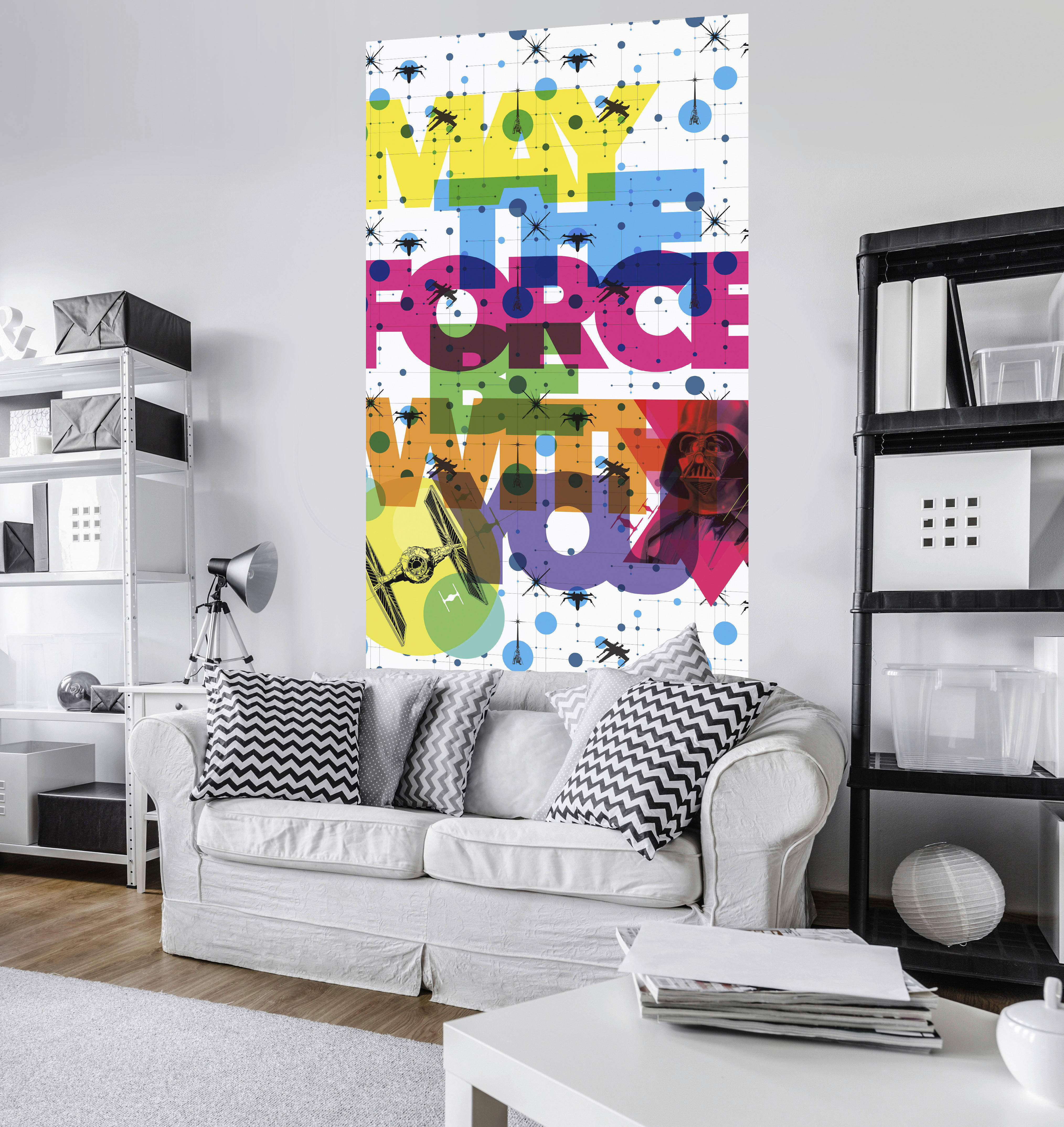 Komar Fototapete Star Wars PopNeon Geometrics Vader B/L: ca. 120x200 cm Star Wars PopNeon Geometrics Vader - (120,00/200,00cm) - Komar