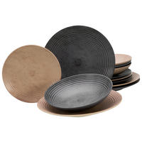 CreaTable Tafelservice Catania Mix anthrazit Steinzeug 12 tlg. Catania Mix - anthrazit - CreaTable