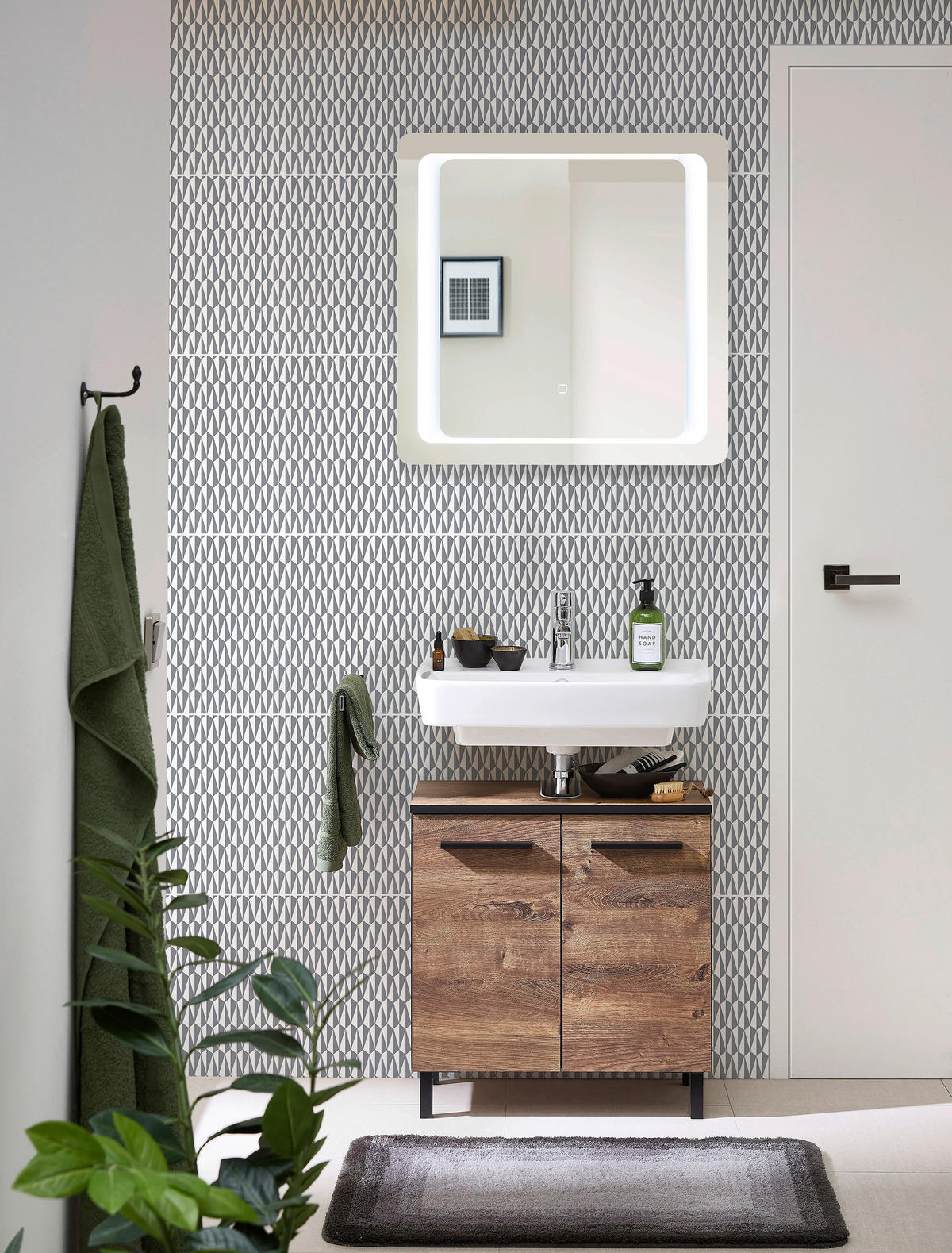 Badezimmer-Set Quickset 374 Eiche Ribeck Nachbildung B/H/T: ca. 70x200x33 cm Quickset 374 - Eiche (70,00/200,00/33,00cm) - Pelipal