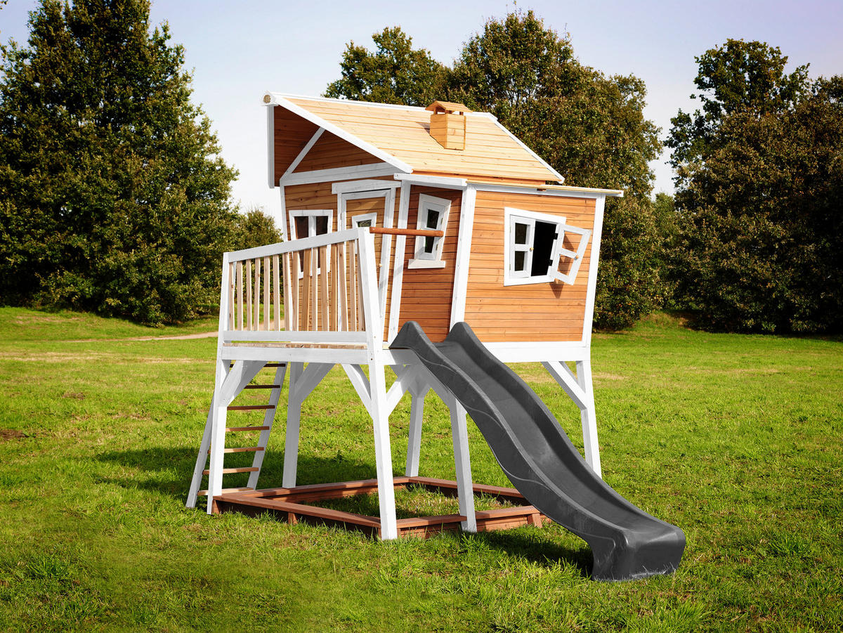 AXI Spielhaus Max braun B/H/L: ca. 432x288x193 cm Max - braun/weiß (193,00/432,00/288,00cm) - AXI