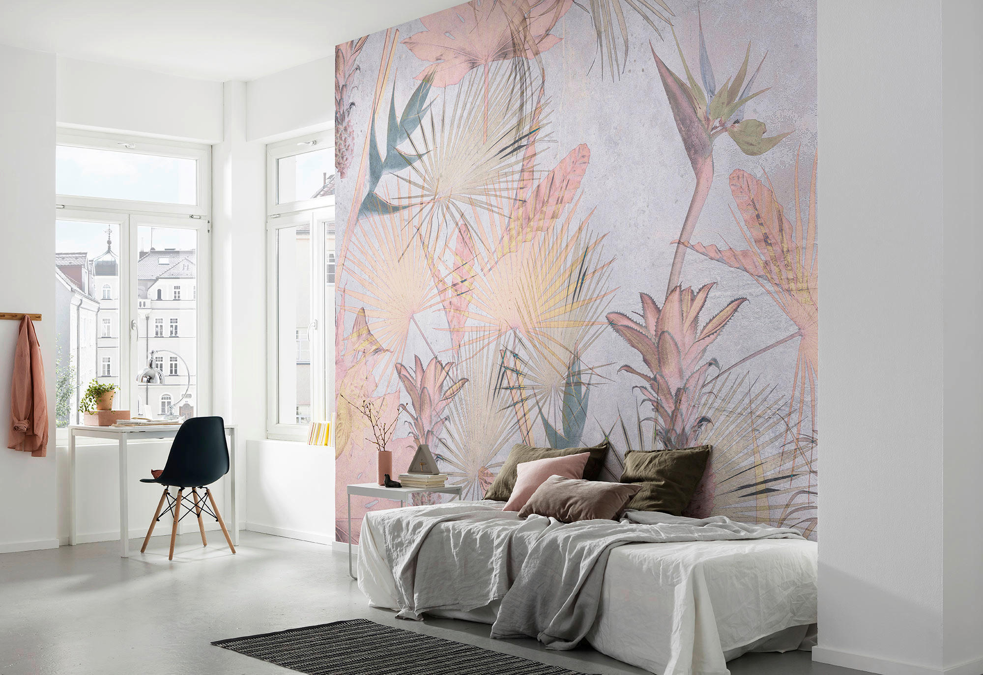 Komar Fototapete Tropical Concrete 8-212 Tropical Flair bunt B/H: ca. 368x254 cm Tropical Concrete 8-212 - bunt (368,00/254,00cm) - Komar