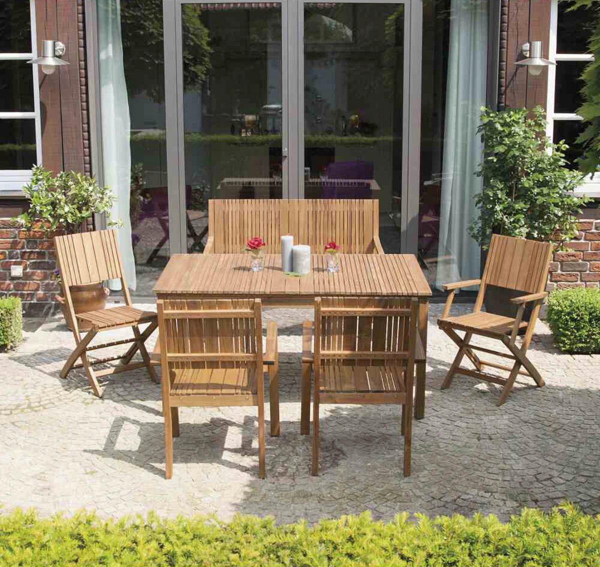 Gardamo Klappsessel FALUN beige Akazie FALUN - beige - Gardamo