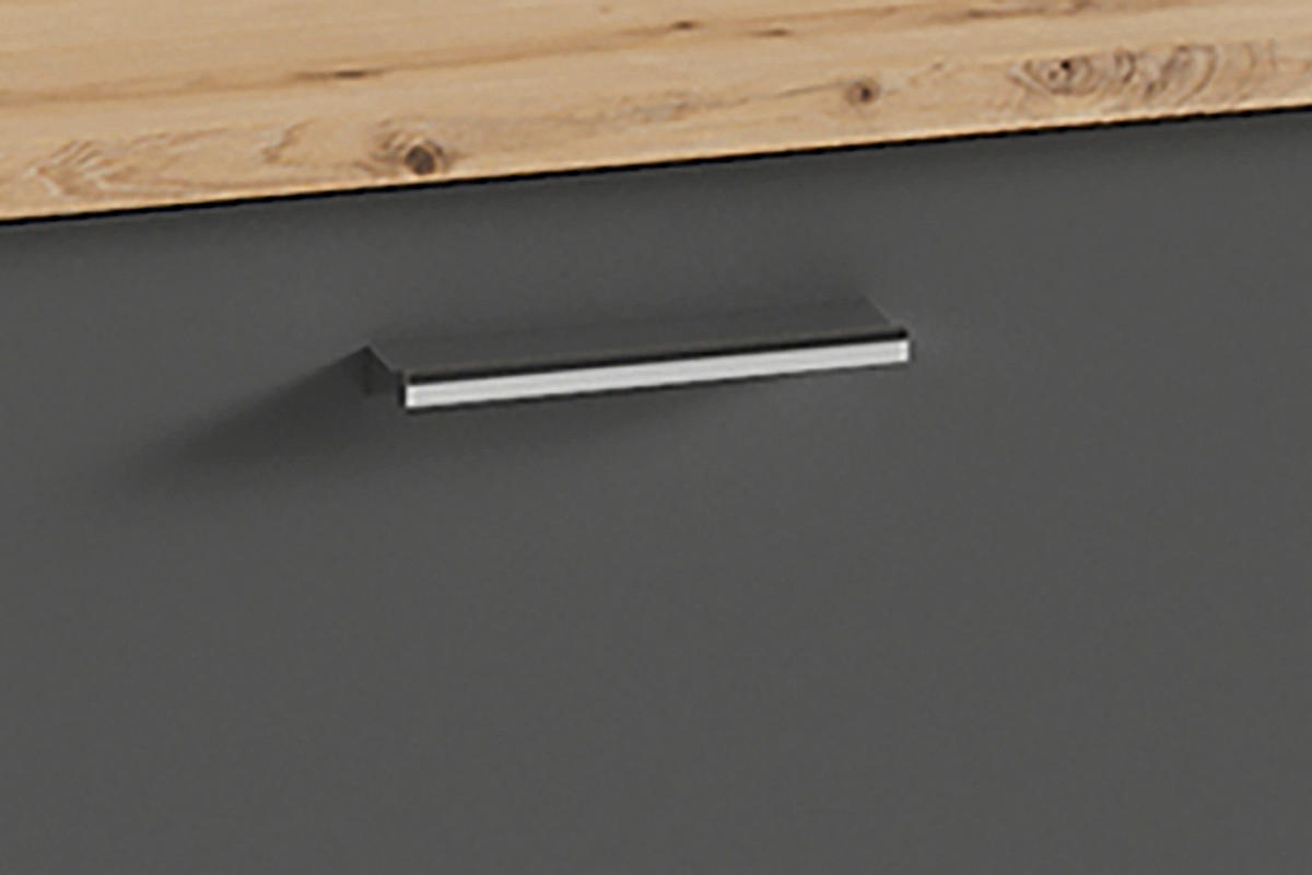 Sitzbank BEN Eiche Nachbildung anthrazit B/H/T: ca. 60x48x35 cm BEN - Eiche/anthrazit (60,00/48,00/35,00cm) - byLIVING