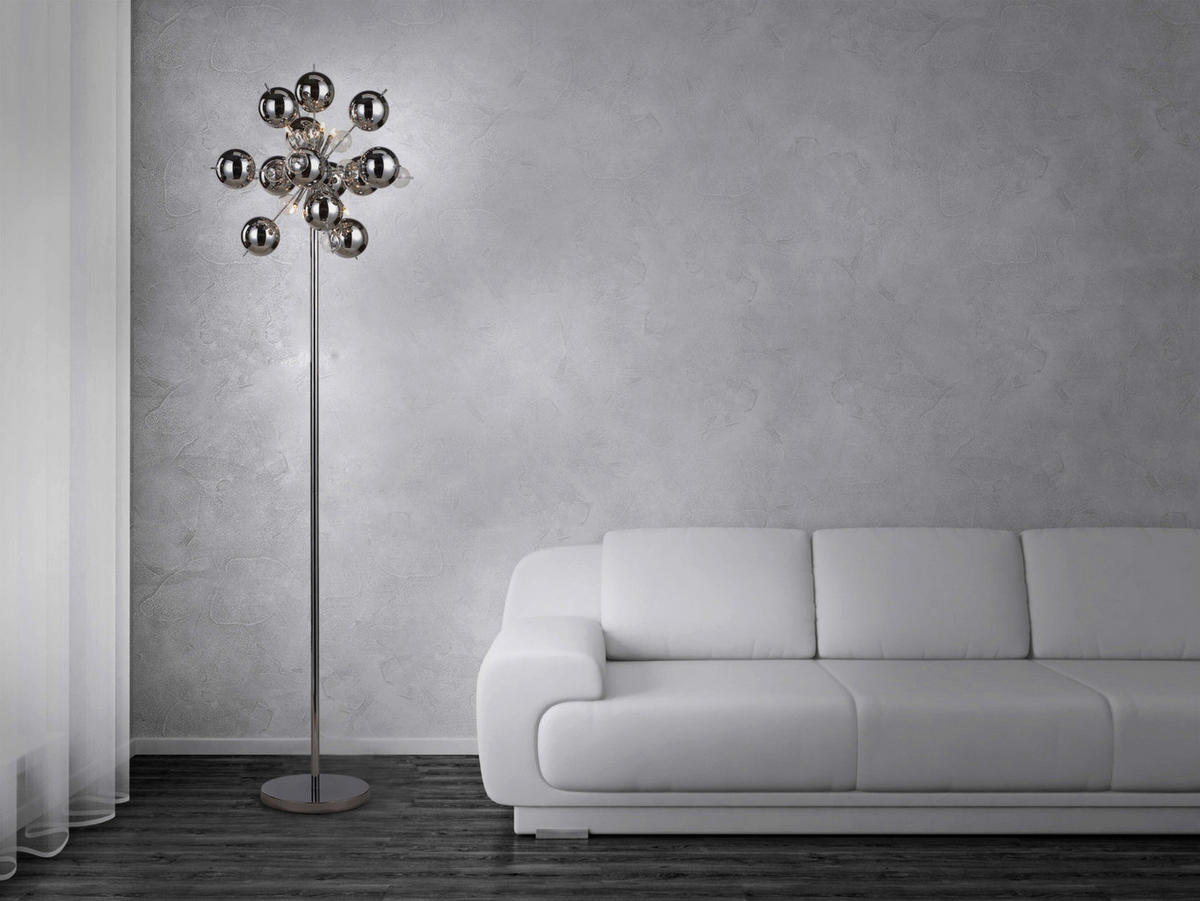 Näve Leuchten Stehleuchte 2027942 Chrom Glas Metall B/H/T: ca. 50x169x50 cm 6 Brennstellen Explosion - Chrom (50,00/169,00/50,00cm) - Näve Leuchten