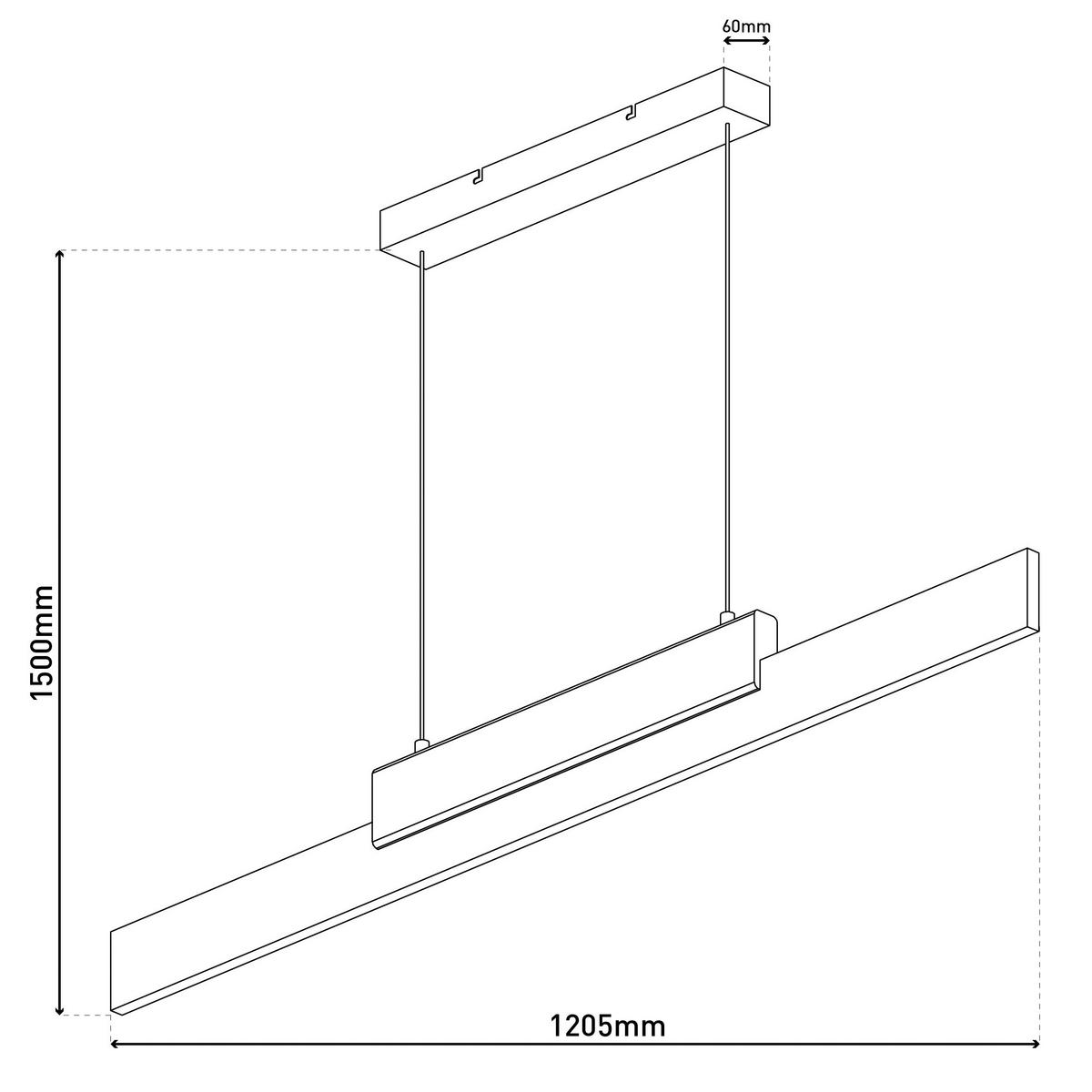 Näve Leuchten LED-Pendelleuchte braun Holz Metall B/H/T: ca. 120,5x150x6 cm WIEBKE - braun (120,50/150,00/6,00cm) - Näve Leuchten