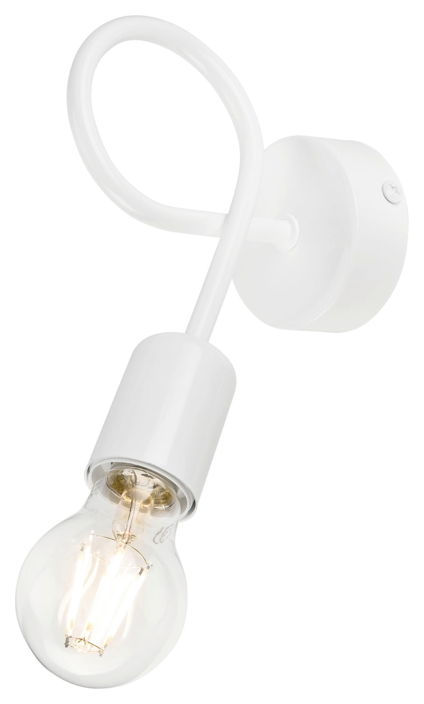 Lamkur Wandleuchte CAMILLA 36878 weiß Stahl H/L: ca. 18x8 cm E27 1 Brennstellen Camilla - weiß (8,00cm) - Lamkur