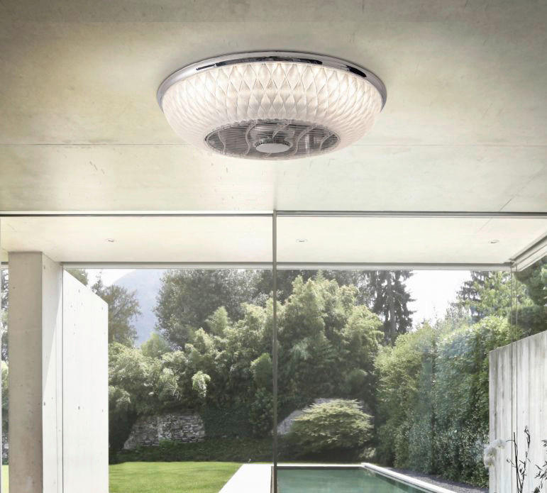 Näve Leuchten LED Ventilatorleuchte NV1379131 klar Edelstahl Kunststoff H/D: ca. 20x50 cm null 1 Brennstellen Viento - klar (50,00/20,00cm) - Näve Leuchten