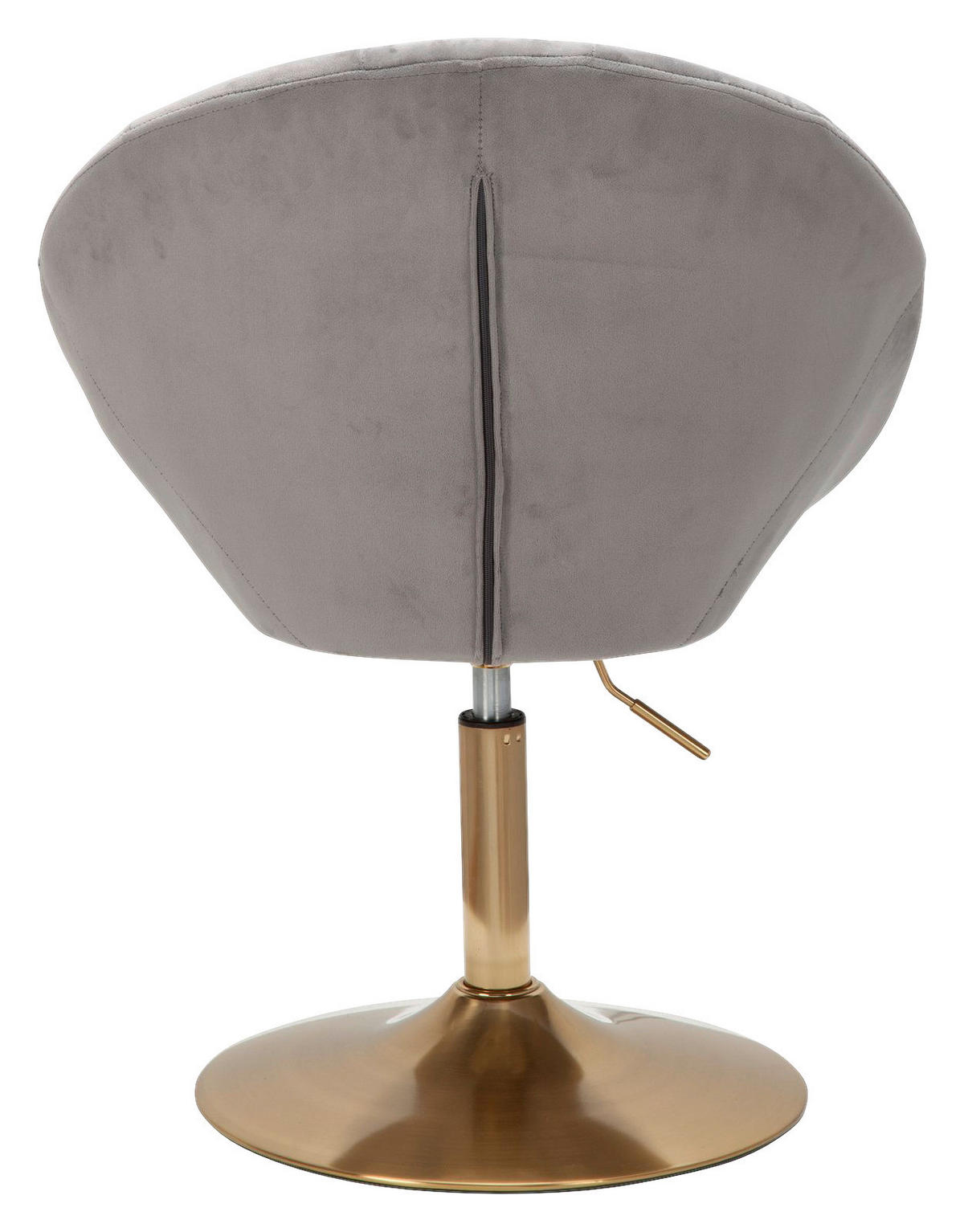 Wohnling Sessel grau gold Stoff Eisen Loungesessel - gold/grau - Wohnling