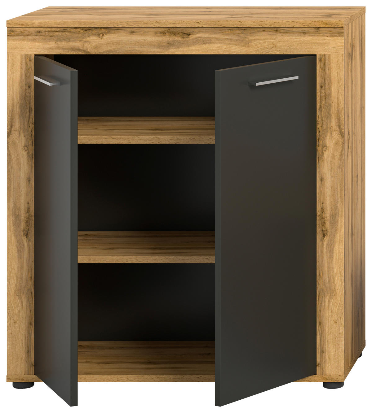 Highboard Jam Eiche Wotan Nachbildung grau B/H/T: ca. 80x88x35 cm Jam - Eiche/grau (80,00/88,00/35,00cm) - xonox.home