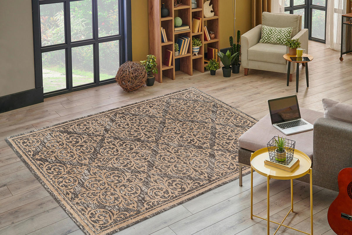 Kayoom Flachflorteppich Davis 125 beige B/H/L: ca. 160x1,2x230 cm Davis 125 - beige (230,00/160,00/1,20cm) - Kayoom