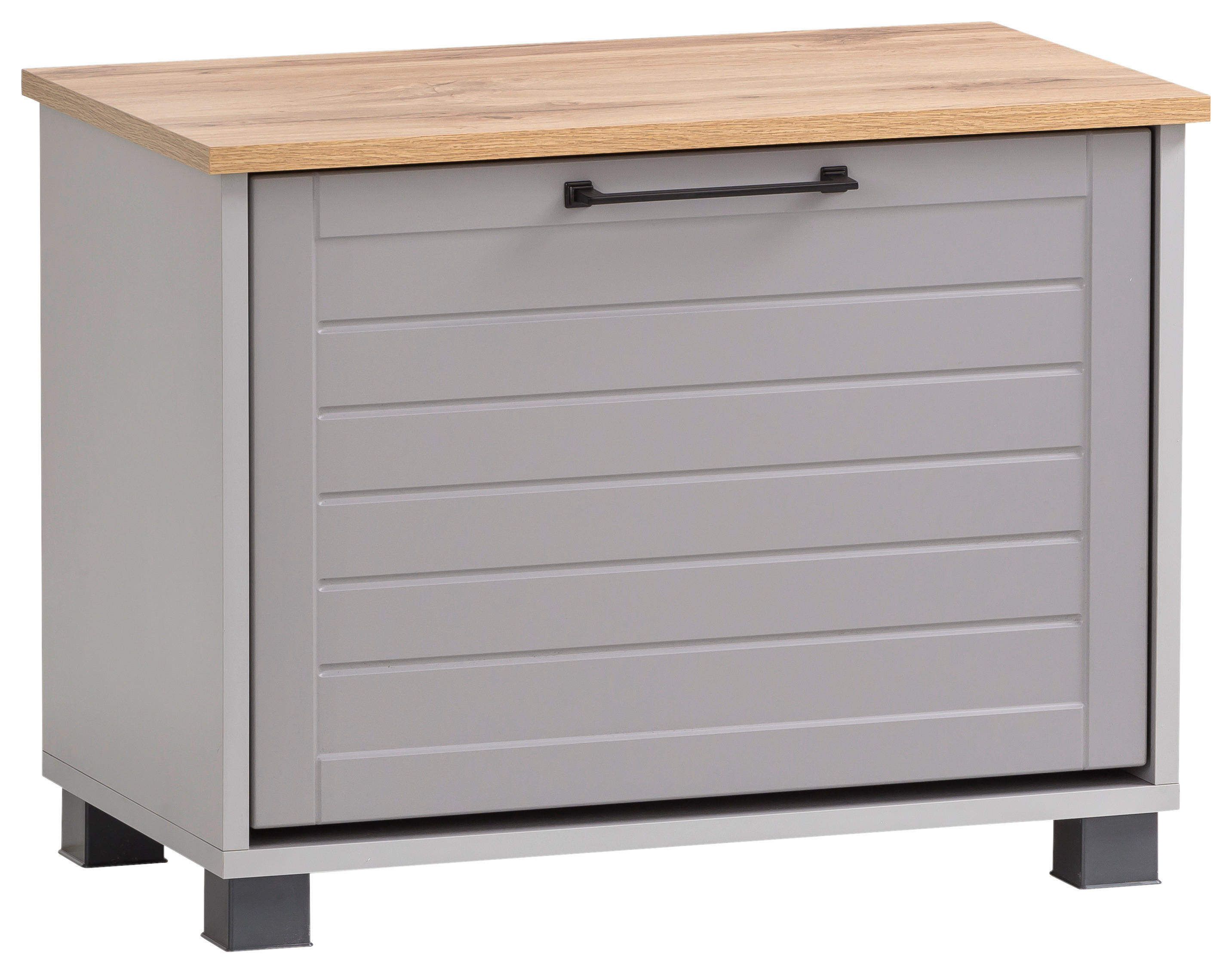 Schuhbank Jelda platin grau Eiche Landhaus Nachbildung B/H/T: ca. 62x47,2x34,1 cm Jelda - Eiche/platin (62,00/47,20/34,10cm) - Möbelpartner