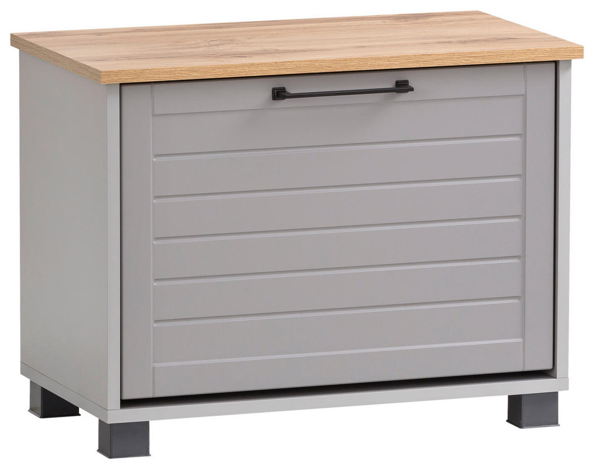 Schuhbank Jelda platin grau Eiche Landhaus Nachbildung B/H/T: ca. 62x47,2x34,1 cm Jelda - Eiche/platin (62,00/47,20/34,10cm) - Möbelpartner