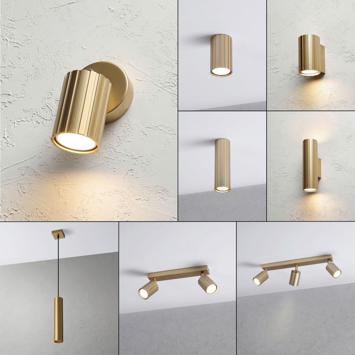 Lamkur Wandleuchte gold Stahl B/H/L: ca. 8x16x8 cm GU10 1 Brennstellen Prisma - gold (8,00/8,00/16,00cm) - Lamkur