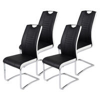 Schwingstuhl Tabea 4er Set schwarz weiß Kunstleder Kunstleder B/H/T: ca. 43x99x61 cm Tabea 4er Set - weiß/schwarz (43,00/99,00/61,00cm) - Hela