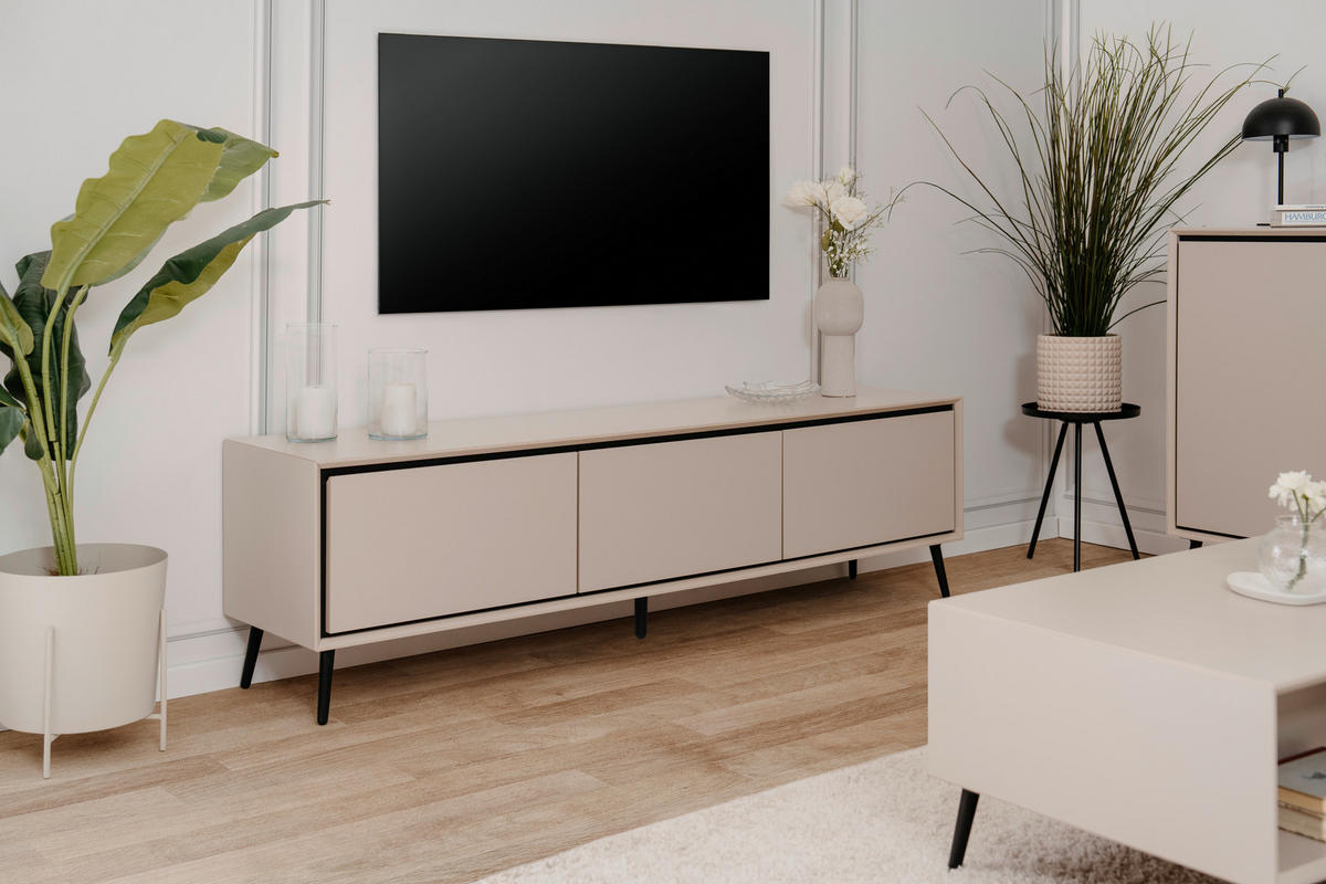 Lowboard Arona sand schwarz B/H/T: ca. 175x50x38 cm Arona - sand/schwarz (175,00/50,00/38,00cm)