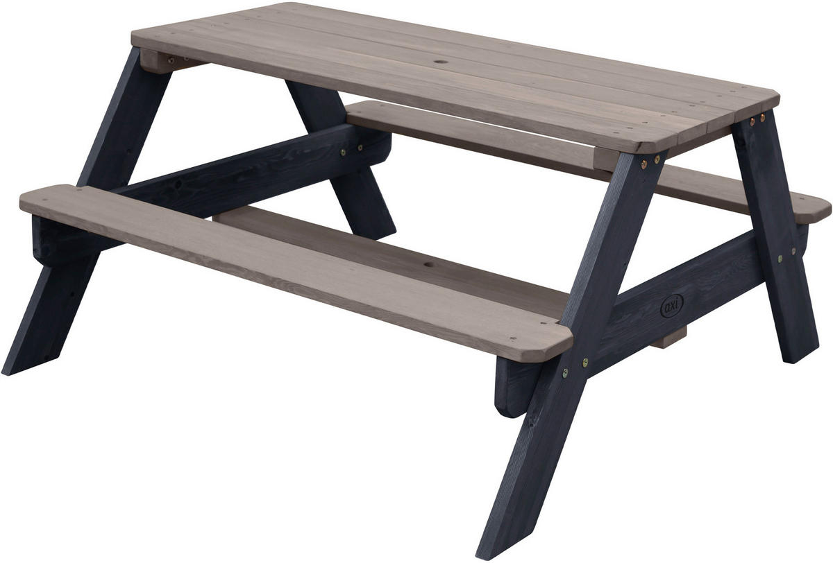 AXI Picknicktisch Nick anthrazit Holz B/H/L: ca. 98x49x95 cm Nick - blau/anthrazit (95,00/98,00/49,00cm) - AXI