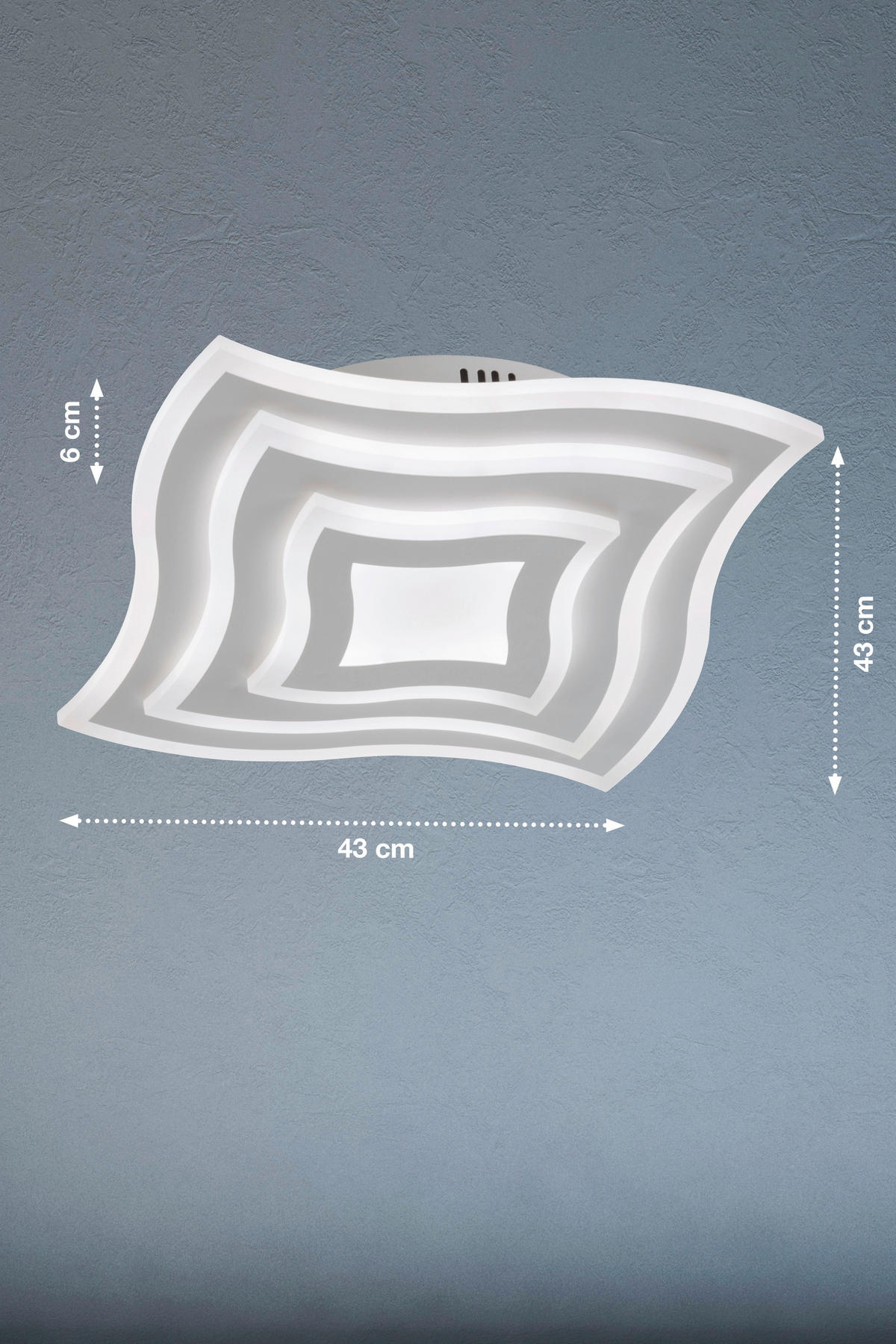 Fischer & Honsel LED-Deckenleuchte 20486 weiß Metall B/H/T: ca. 43x6x43 cm 1 Brennstellen Gorden - weiß (43,00/6,00/43,00cm) - Fischer & Honsel