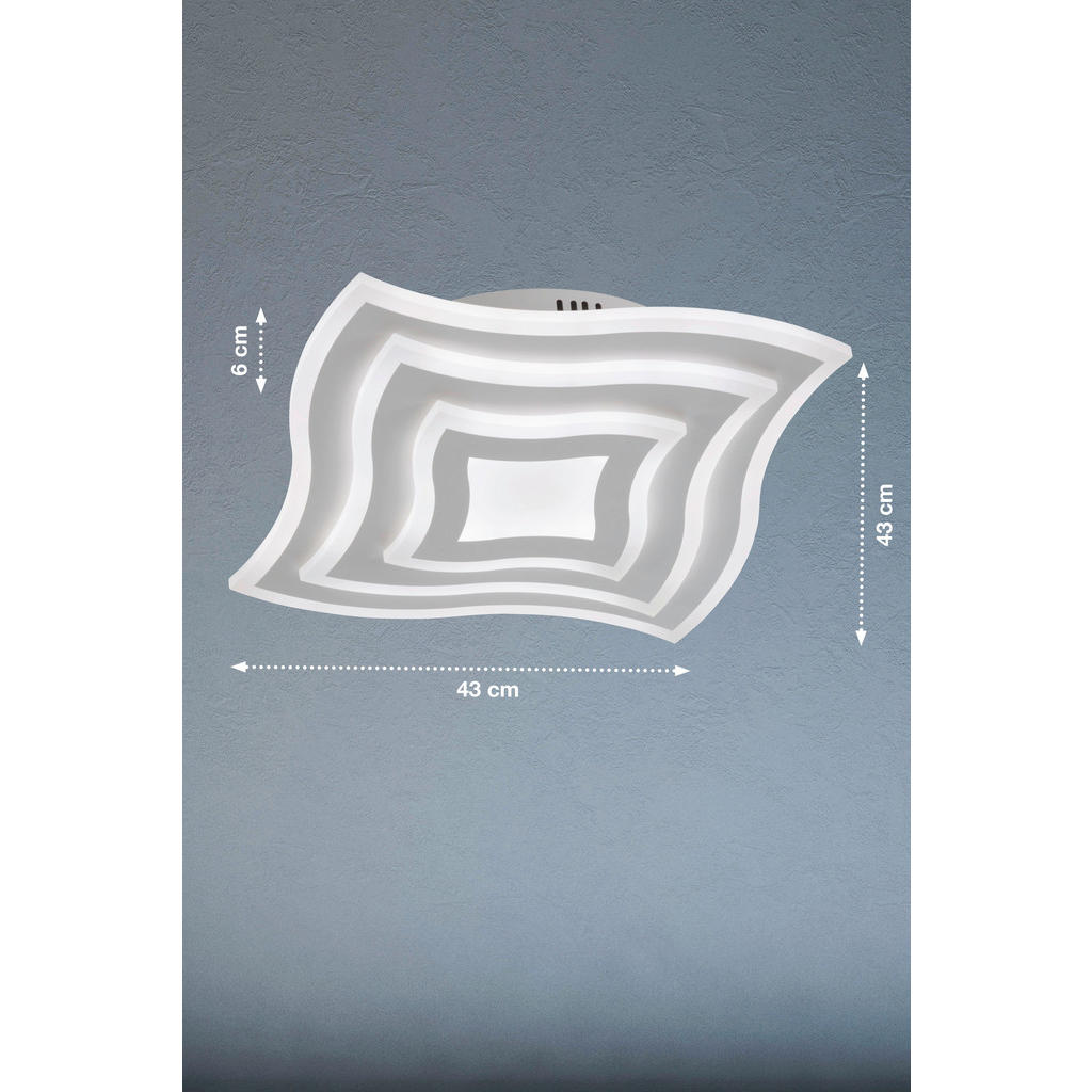 Thumbnail - Fischer & Honsel LED-Deckenleuchte 20486 weiß Metall B/H/T: ca. 43x6x43 cm 1 Brennstellen