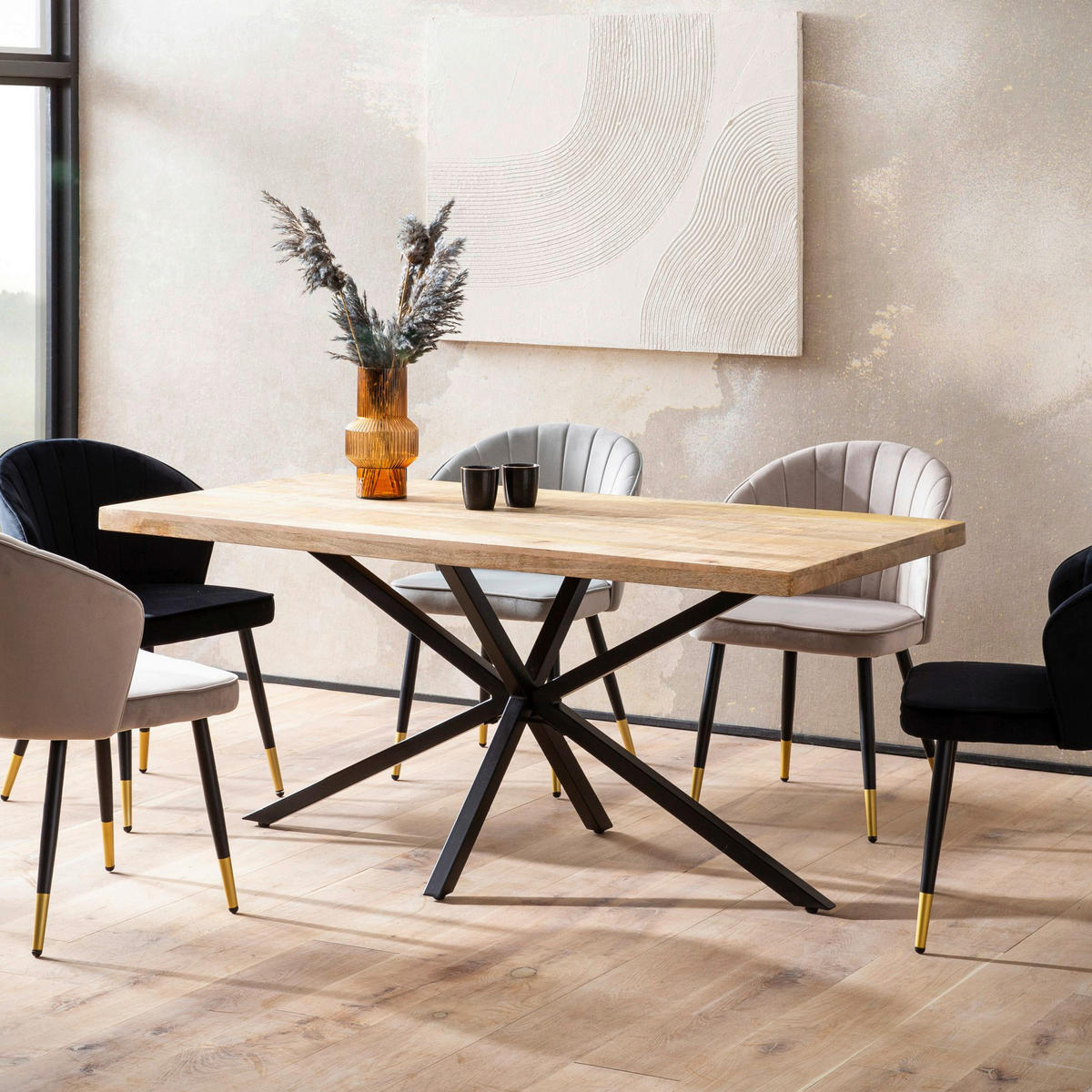 Esstisch B/H/T: ca. 180x76x90 cm Esszimmertisch - (180,00/76,00/90,00cm) - Wohnling
