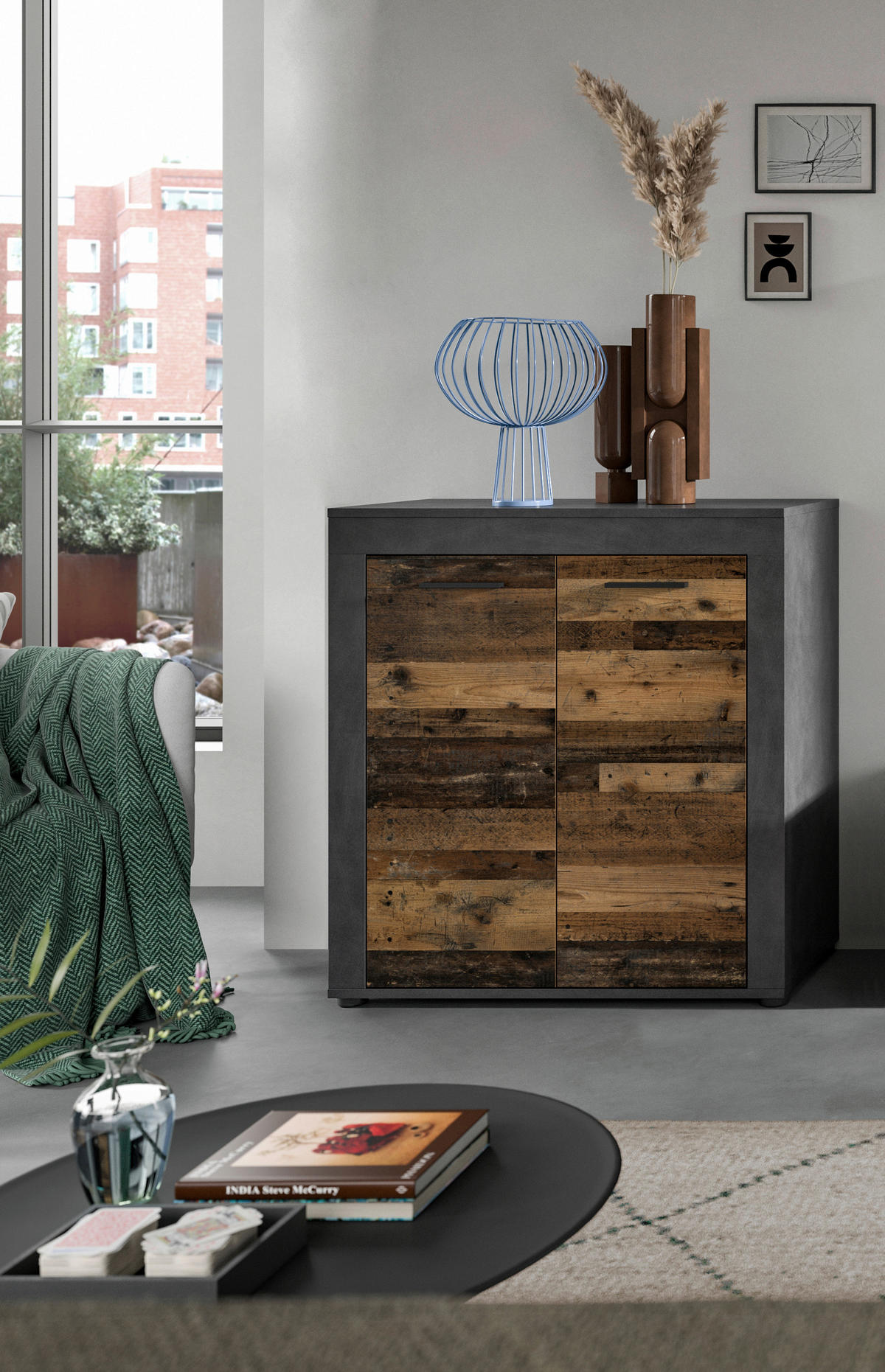 Highboard Jam Matera Nachbildung Old Wood Nachbildung B/H/T: ca. 88x80x35 cm Jam - (88,00/80,00/35,00cm) - xonox.home