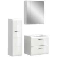Badezimmer-Set Ice weiß weiß Hochglanz B/H/T: ca. 105x185x46 cm Ice - weiß (105,00/185,00/46,00cm) - xonox.home