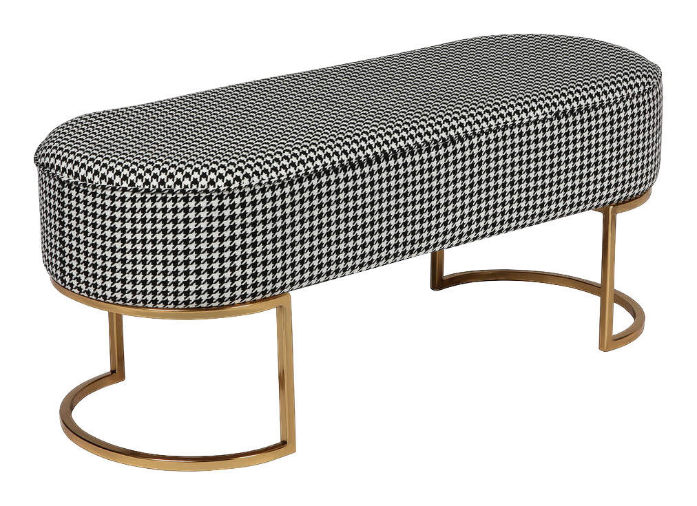 Sitzbank Athea 100 schwarz B/H/T: ca. 40x42x105 cm Athea 100 - gold/weiß (40,00/42,00/105,00cm) - 360 Living