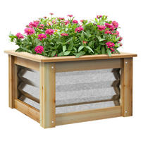 Outsunny Hochbeet silber Metall B/H/L: ca. 45x30x45 cm Hochbeet - natur/silber (45,00/45,00/30,00cm) - Outsunny