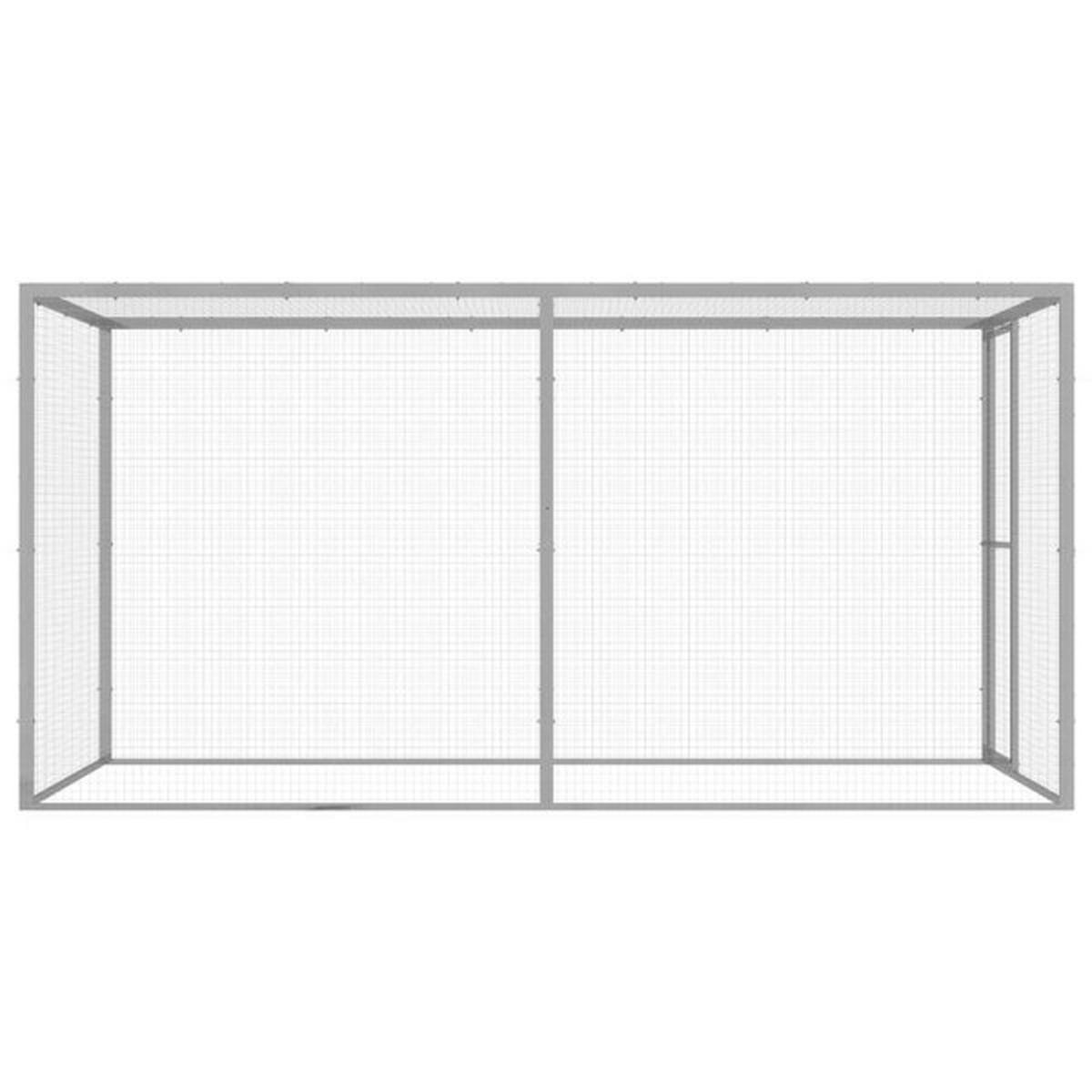 vidaXL Katzenkäfig Katzenkäfig - silber (300,00/3,00/150,00cm) - vidaXL