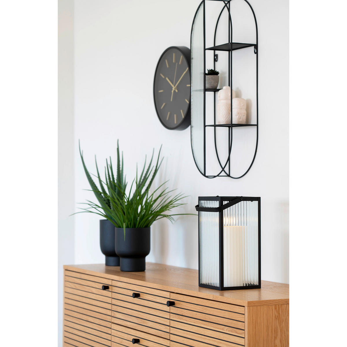 Laterne Almonte natur B/H/L: ca. 15x30x15 cm Almonte - natur/schwarz (15,00/15,00/30,00cm)