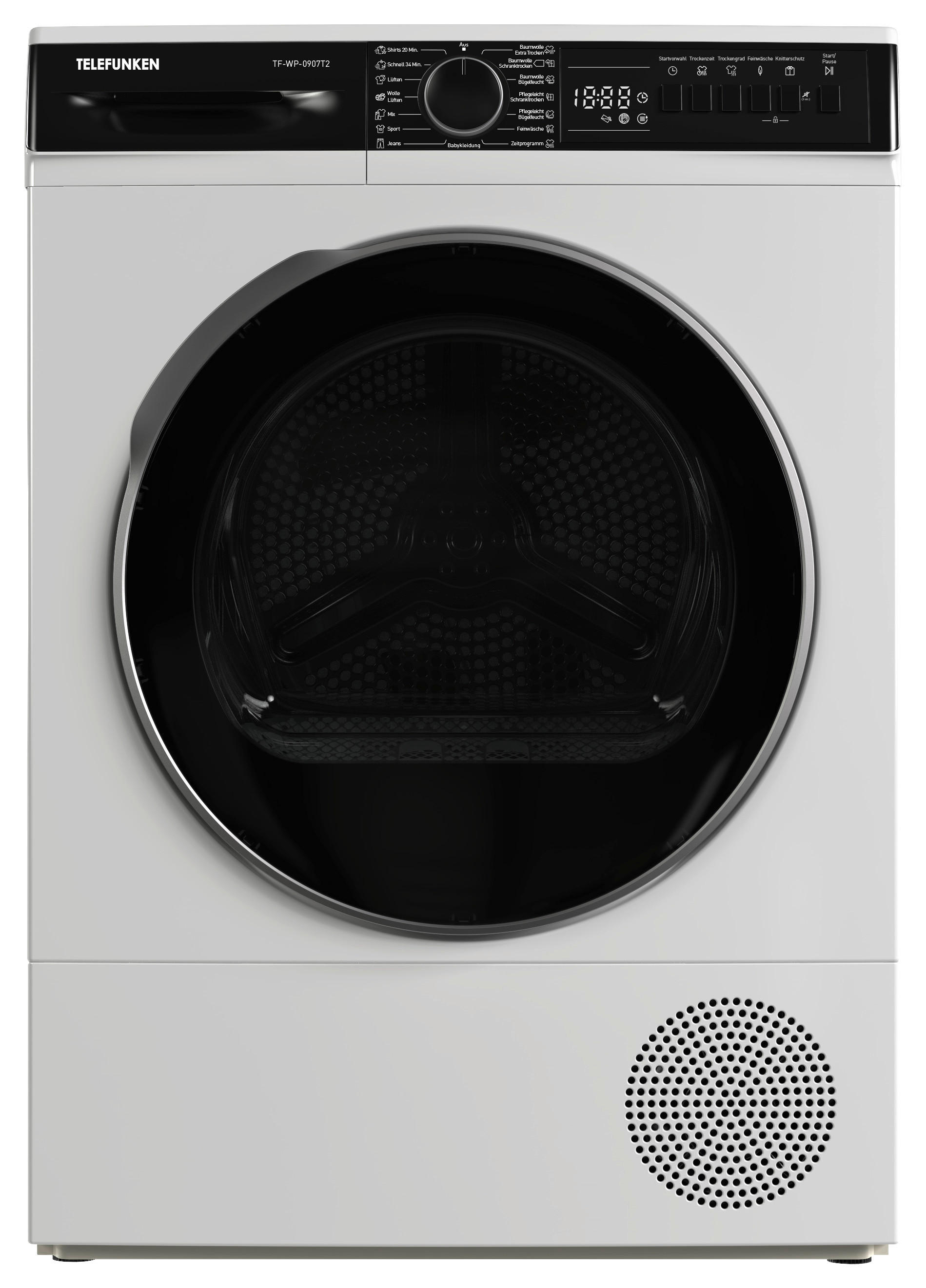 Telefunken Wärmepumpentrockner TF-WP-0907T2 weiß B/H/T: ca. 60x85x53 cm ca. 7 kg Wärmepumpentrockner TF-WP-0907T2 - weiß (60,00/85,00/53,00cm) - TELEFUNKEN