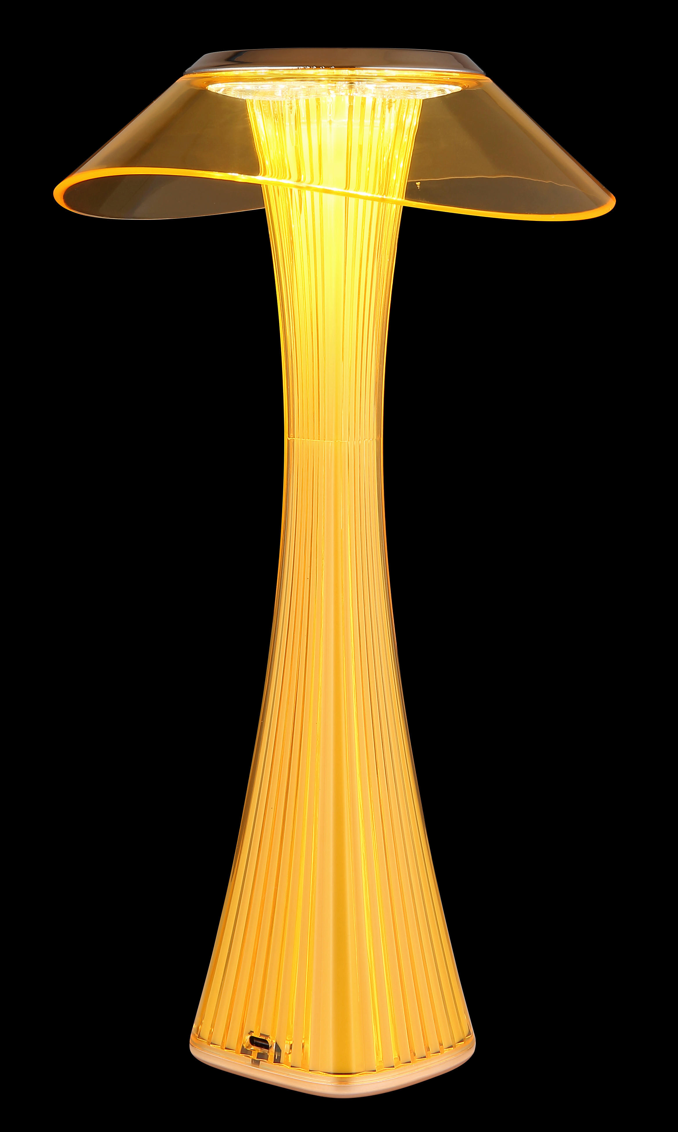 GLOBO Tischleuchte amber weiß Craft Gold Kunststoff Acryl H/D: ca. 27,4x15,1 cm 1 Brennstellen Ambra - weiß/Craft Gold (15,10/27,40cm) - GLOBO