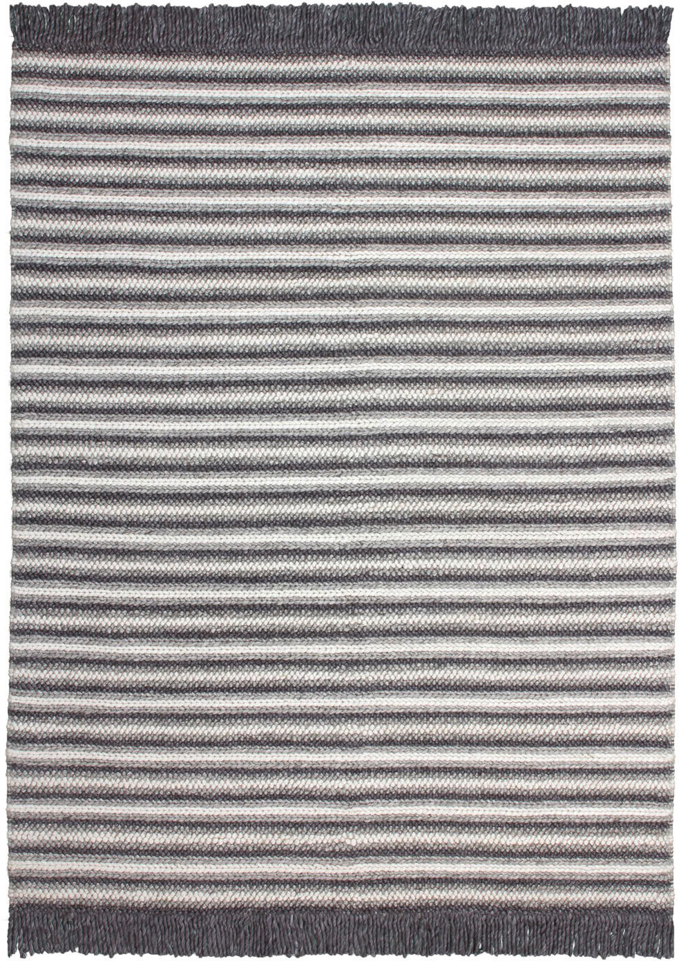 Kayoom Kurzflorteppich Natura 310 anthrazit B/L: ca. 80x150 cm Natura 310 - creme/anthrazit (80,00/150,00cm) - Kayoom
