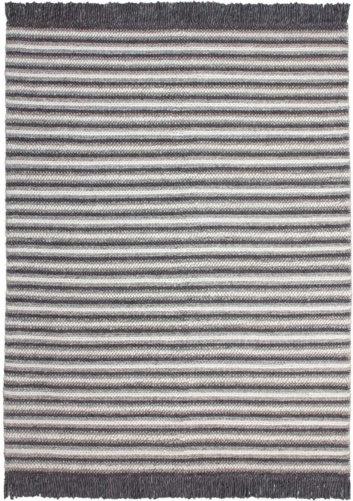 Kayoom Kurzflorteppich Natura 310 anthrazit B/L: ca. 80x150 cm Natura 310 - creme/anthrazit (80,00/150,00cm) - Kayoom