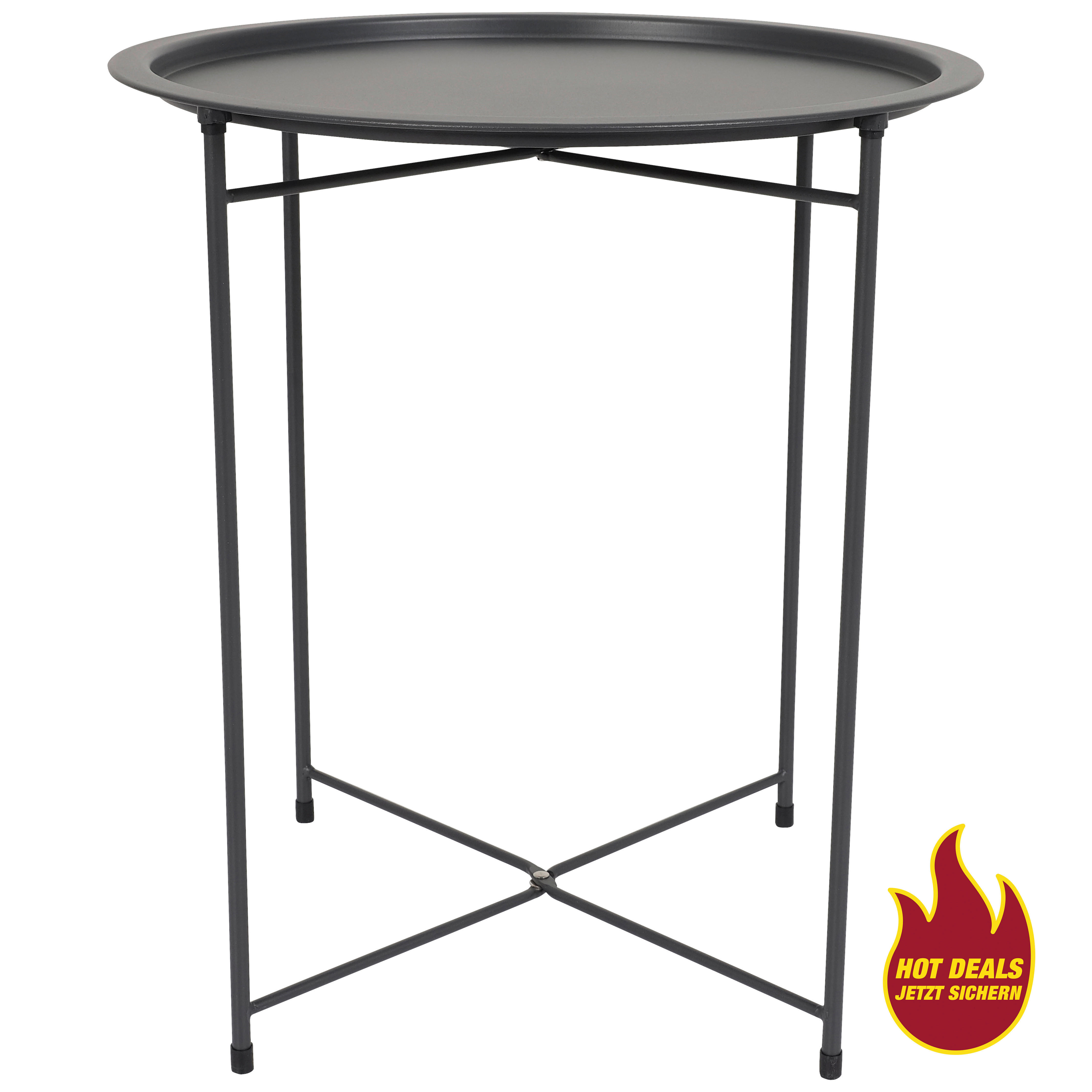 POCOline Beistelltisch anthrazit Metall H/D: ca. 52x46 cm Beistelltisch - anthrazit (46,00/52,00cm) - POCOline