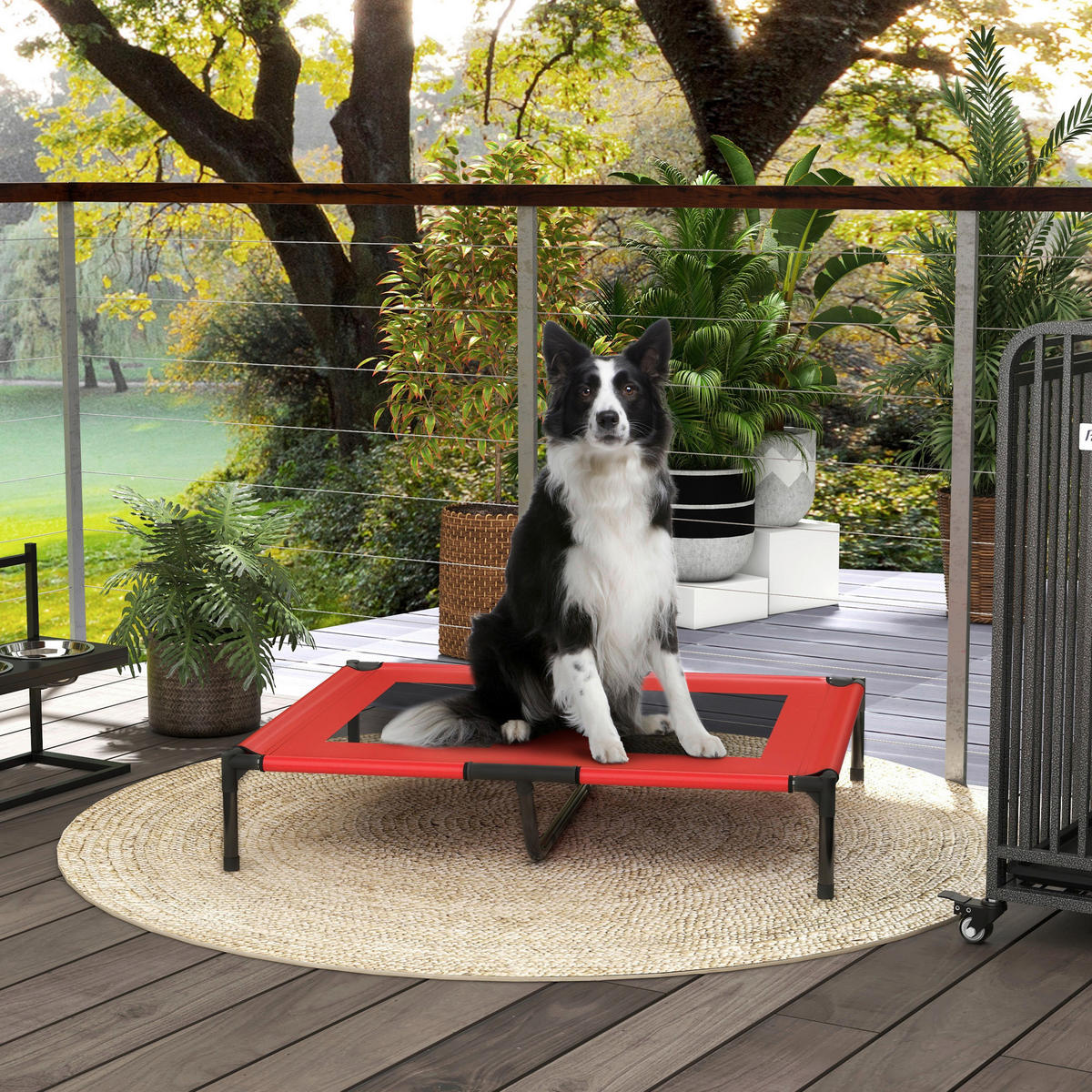 PawHut Hundeliege rot Metall B/H/L: ca. 76x18x92 cm Hundeliege - rot (92,00/76,00/18,00cm) - PawHut