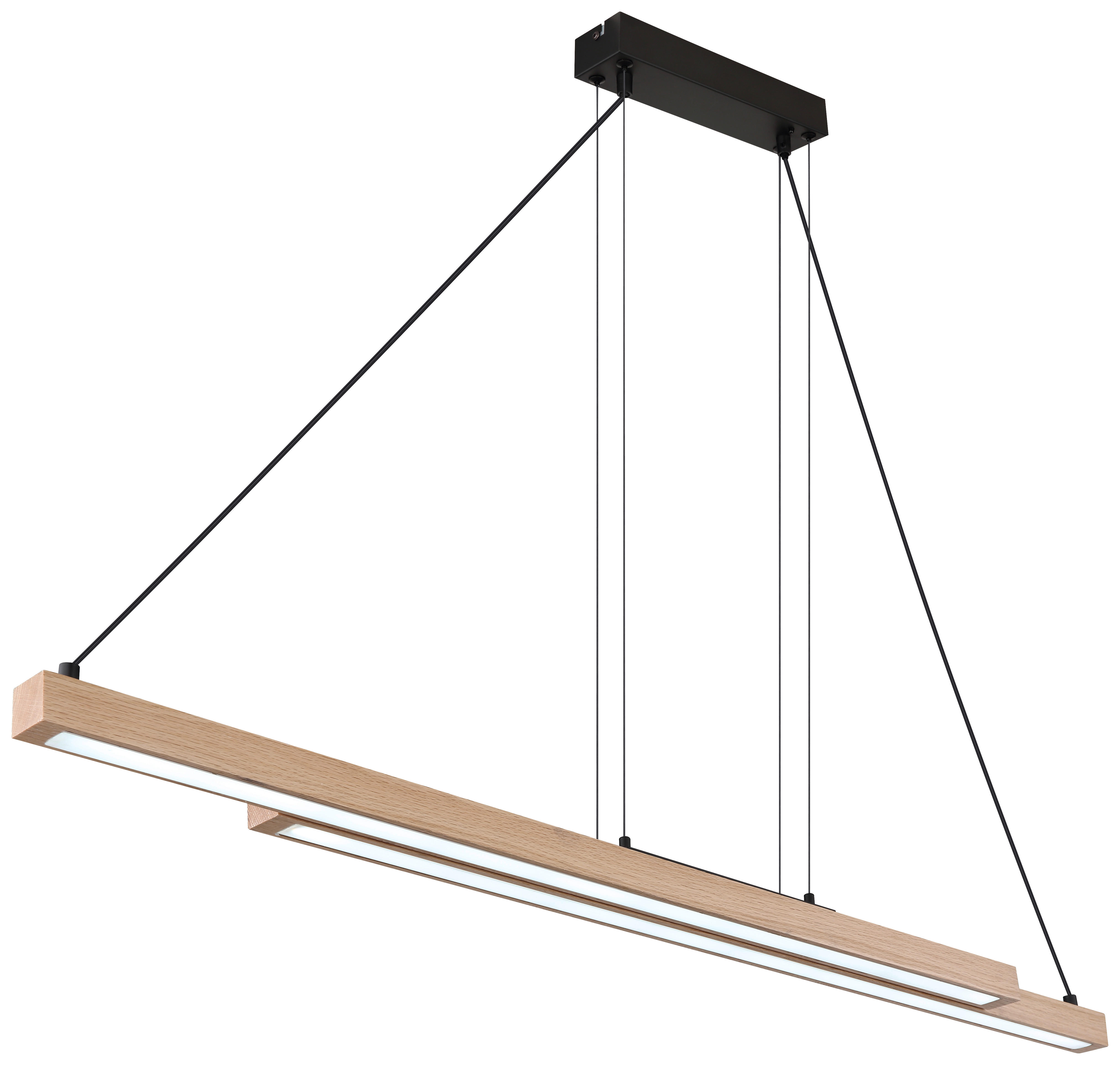 GLOBO Pendelleuchte mattschwarz MDF Metall Kunststoff B/H/T: ca. 7x120x171 cm 1.0 Brennstellen 15537W - mattschwarz (7,00/120,00/171,00cm) - GLOBO