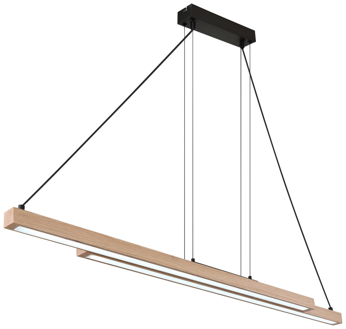 GLOBO Pendelleuchte mattschwarz MDF Metall Kunststoff B/H/T: ca. 7x120x171 cm 1.0 Brennstellen 15537W - mattschwarz (7,00/120,00/171,00cm) - GLOBO