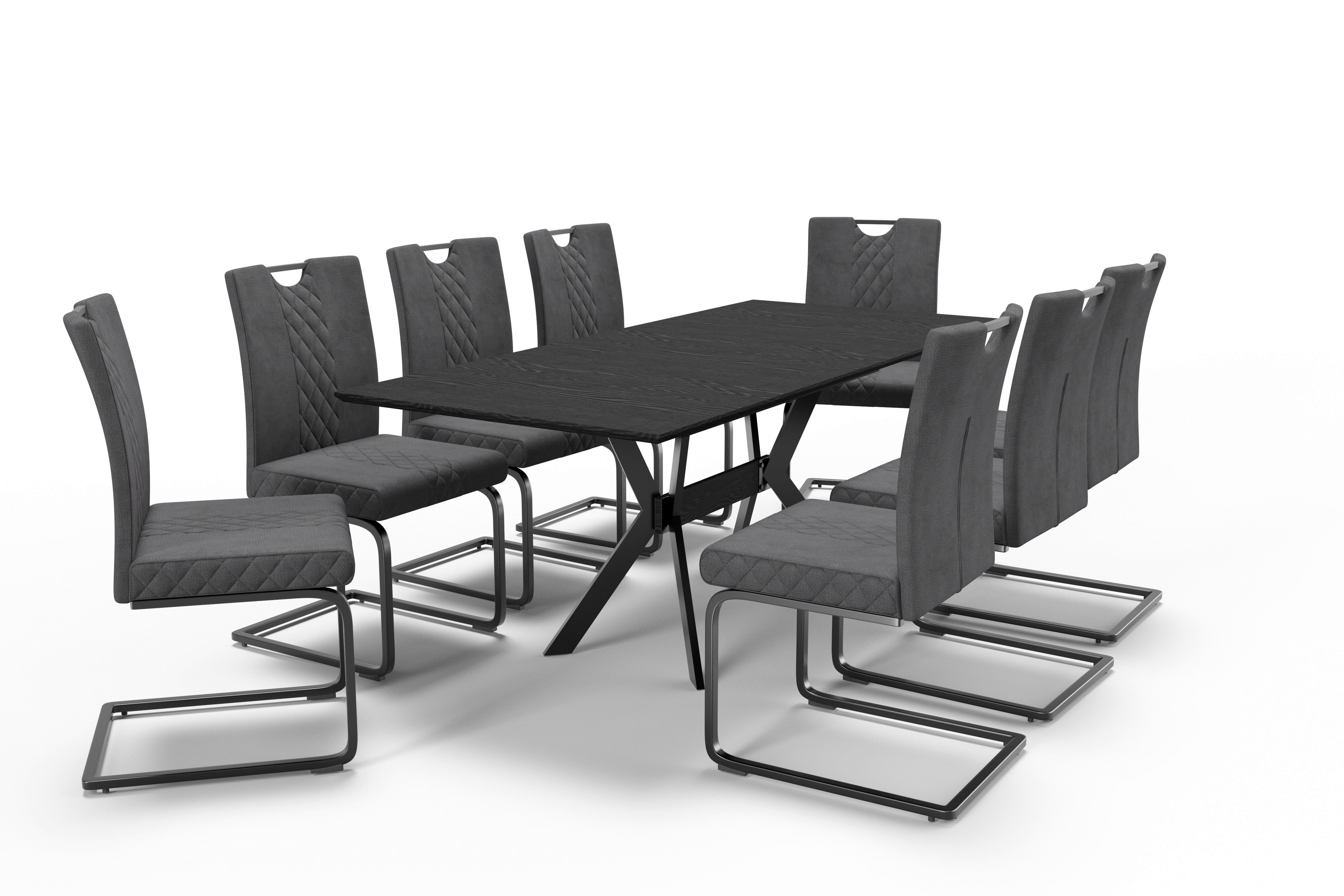 Schwingstuhl Alabama dunkelgrau Microfaser B/H/T: ca. 50x94x60 cm Alabama - schwarz/dunkelgrau (50,00/94,00/60,00cm)