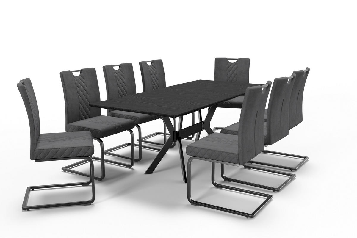 Schwingstuhl Alabama dunkelgrau Microfaser B/H/T: ca. 50x94x60 cm Alabama - schwarz/dunkelgrau (50,00/94,00/60,00cm)