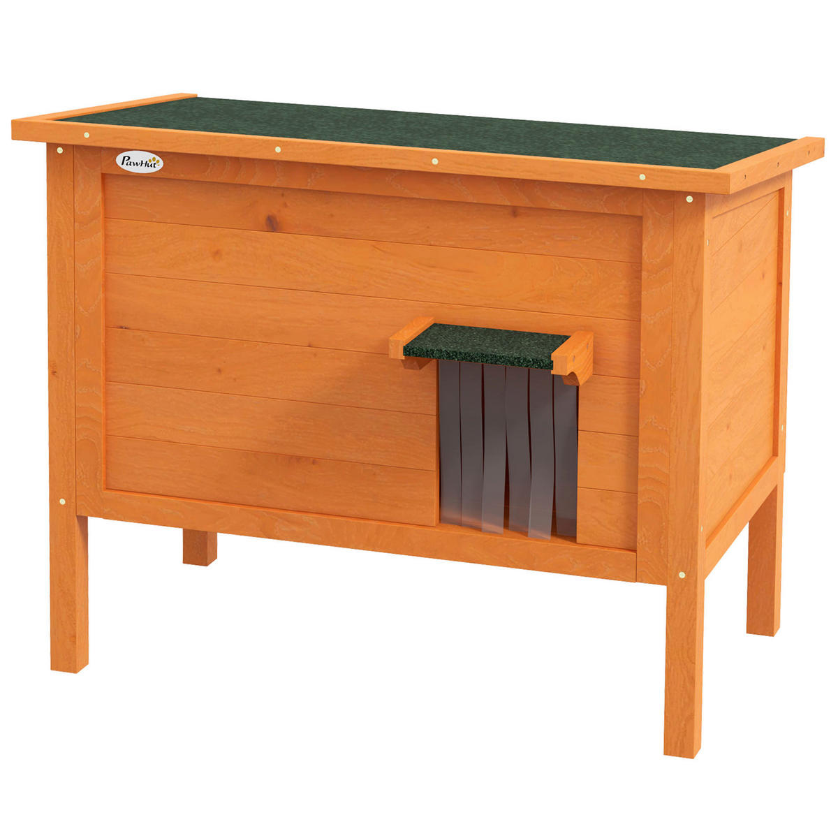 PawHut Katzenhütte orange Holz B/H/L: ca. 50x68,5x85 cm Katzenhütte - orange (85,00/50,00/68,50cm) - PawHut