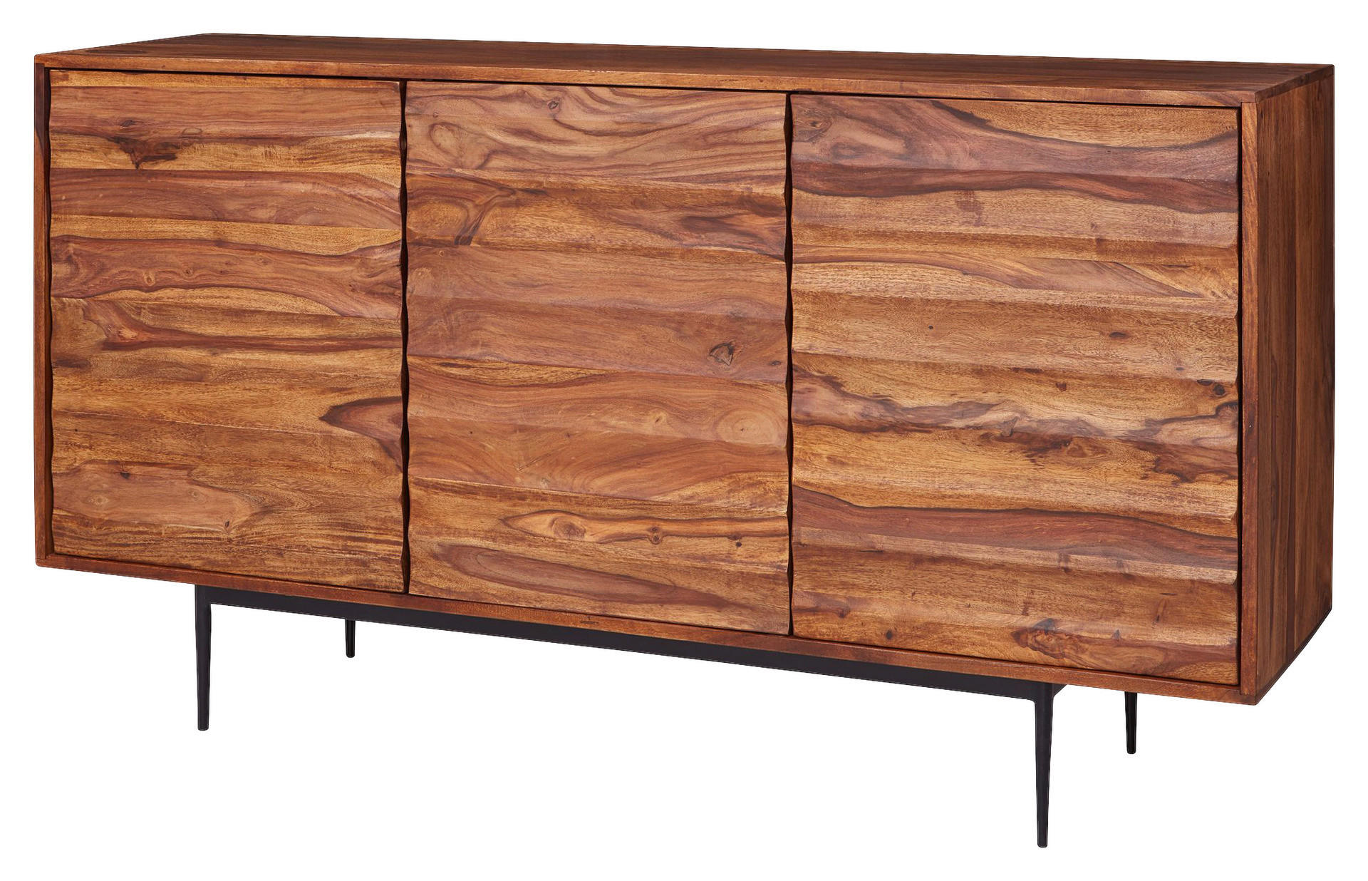 Sideboard natur beschichtet schwarz lackiert B/H/T: ca. 150x81x41 cm Sideboard - natur/schwarz (150,00/81,00/41,00cm) - Wohnling