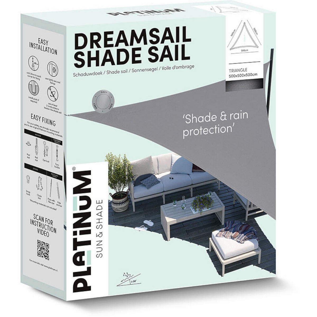 PLATINUM Sonnensegel Dreamsail creme Polyester B/H/L: ca. 500x1x500 cm Dreamsail - creme (500,00/500,00/1,00cm) - PLATINUM
