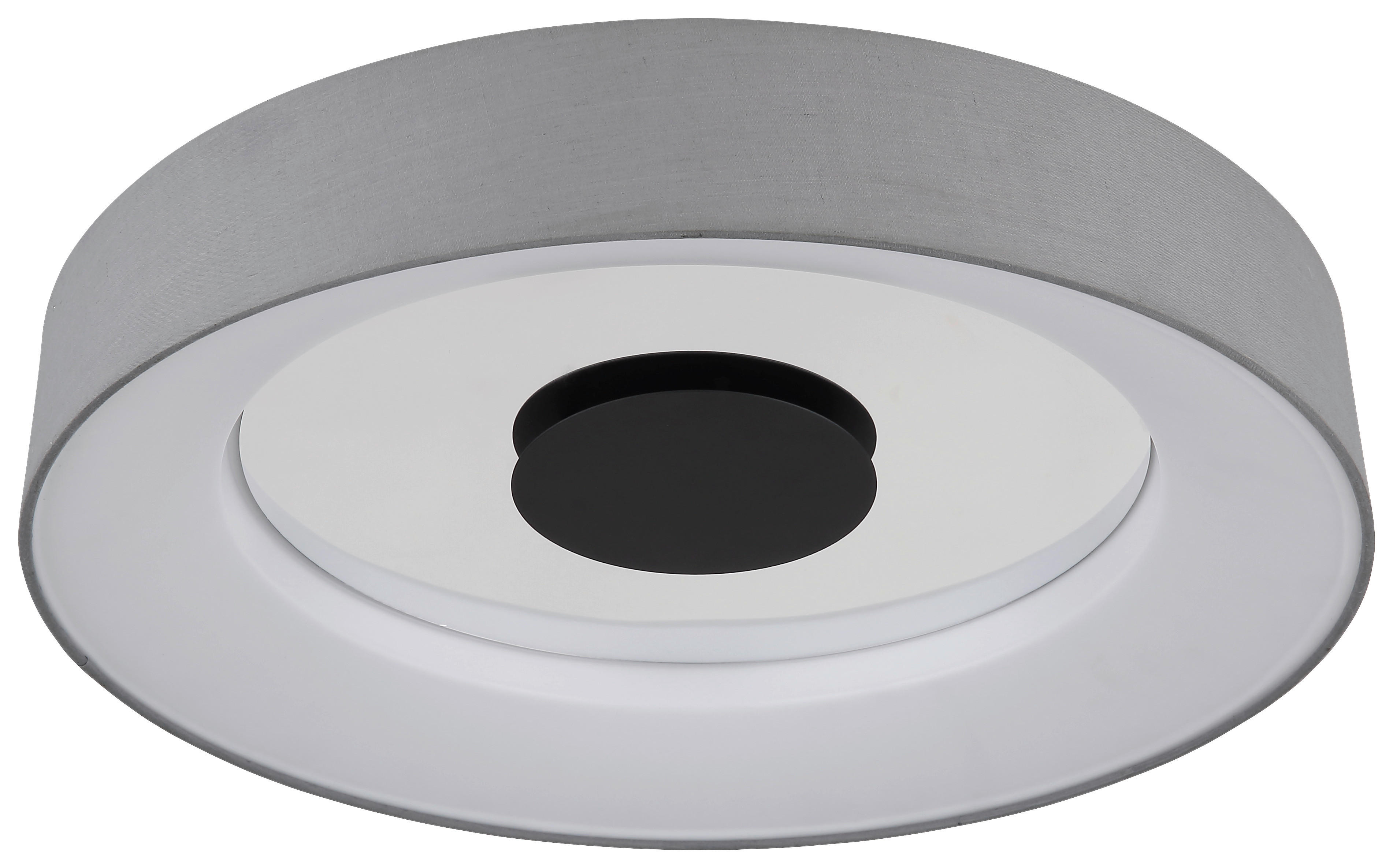 GLOBO LED-Deckenleuchte 48372-30 mattschwarz weiß grau Metall Textil H/D: ca. 9,8x46,8 cm TERPSA - weiß/mattschwarz (46,80/9,80cm) - GLOBO