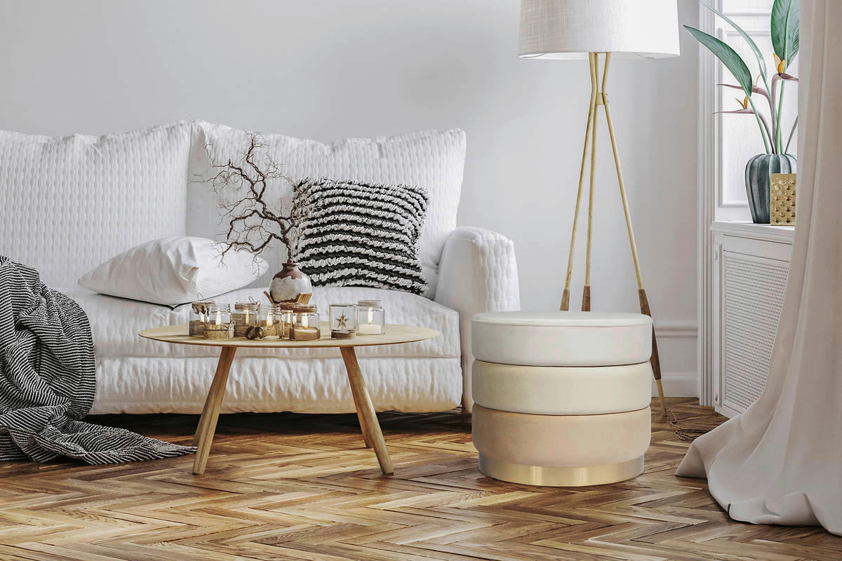 360 Living Hocker Elyse 101 creme H/D: ca. 42x50 cm Elyse 101 - creme (50,00/42,00cm) - 360 Living