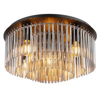 GLOBO Pendelleuchte Rauch schwarz Glas Metall H/D: ca. 25x50 cm E27 5 Brennstellen GORLEY - schwarz/Rauch (50,00/25,00cm) - GLOBO