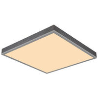 GLOBO LED-Deckenleuchte DORO 416080AD2 silber Opal MDF Aluminium B/H/L: ca. 45x6,5x45 cm 1 Brennstellen DORO - Opal/silber (45,00/45,00/6,50cm) - GLOBO