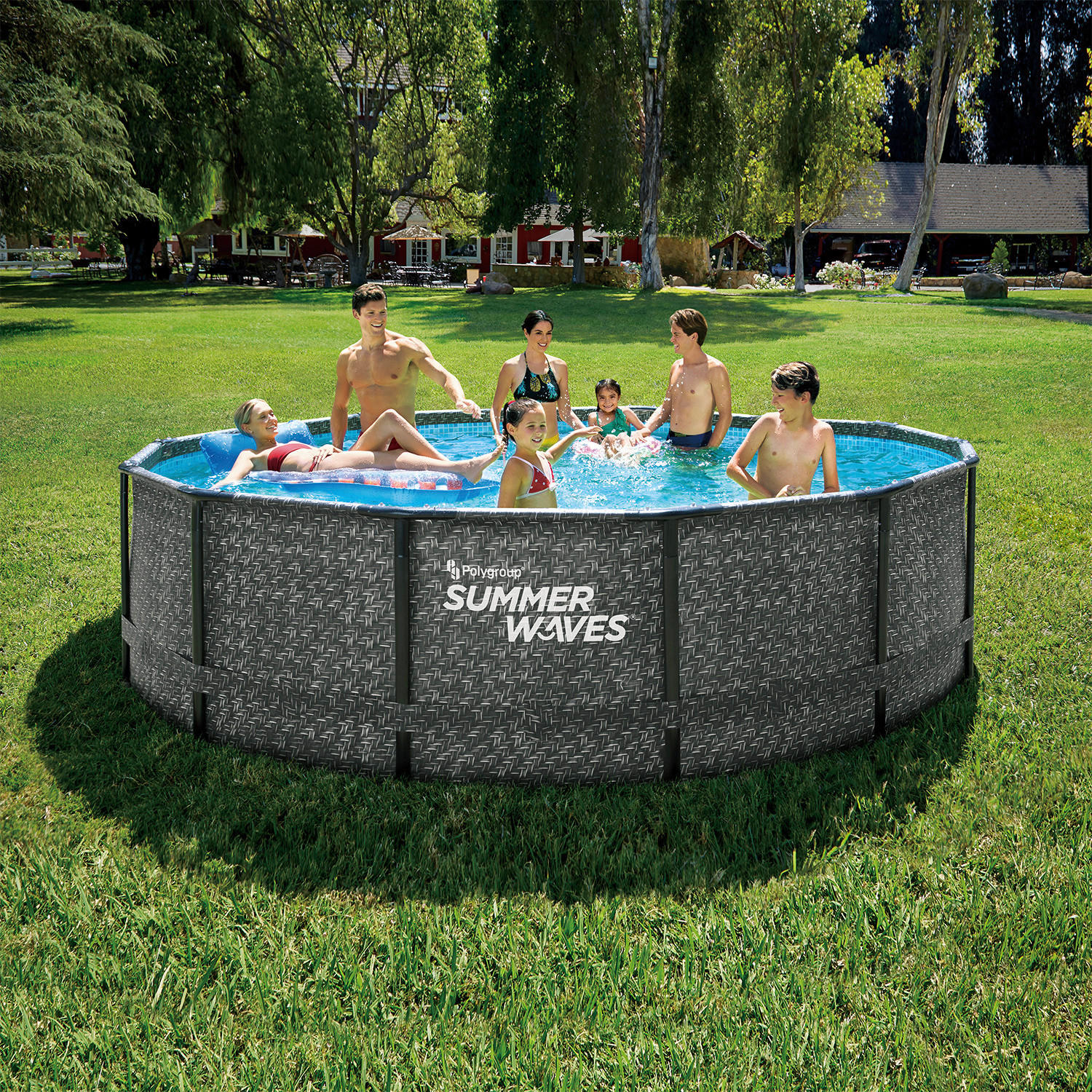 Summer Waves Poolset Elite H/D: ca. 107x427 cm Elite - grau (427,00/107,00cm) - Summer Waves