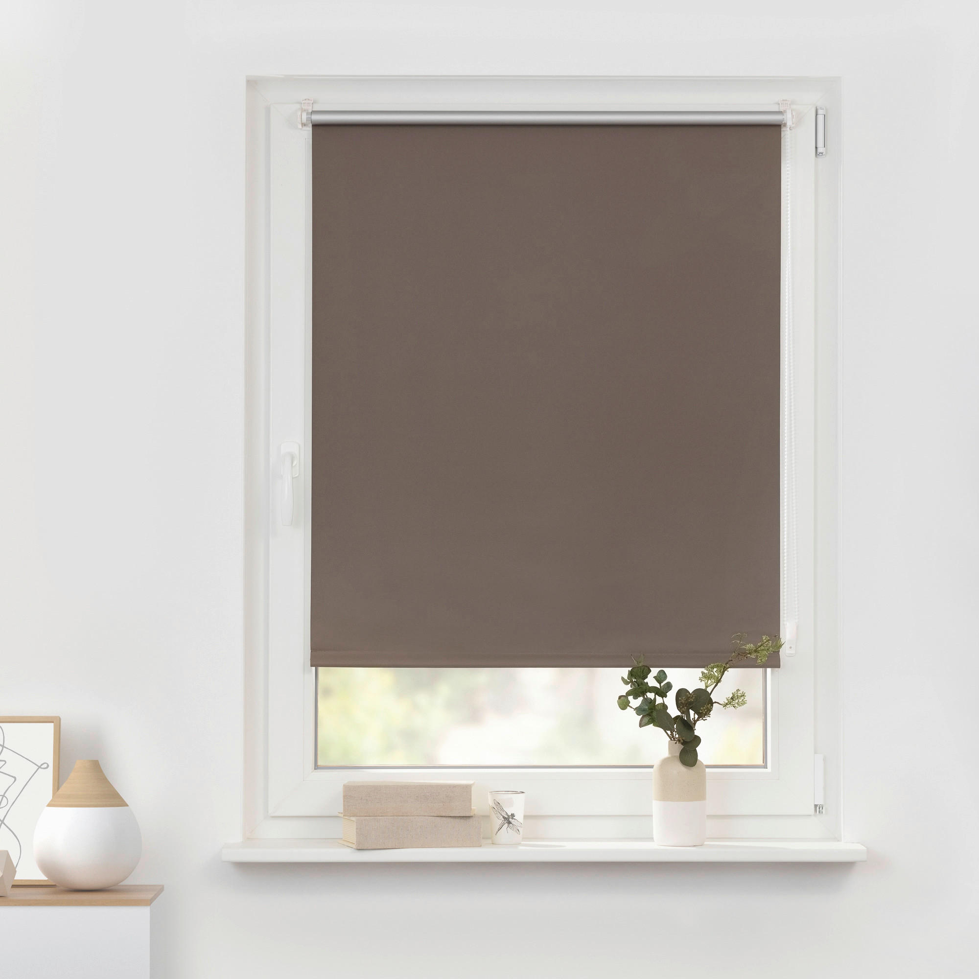 Thermo Klebe-/Klemmrollo Verdunklungsqualität taupe B/L: ca. 60x150 cm günstig online kaufen